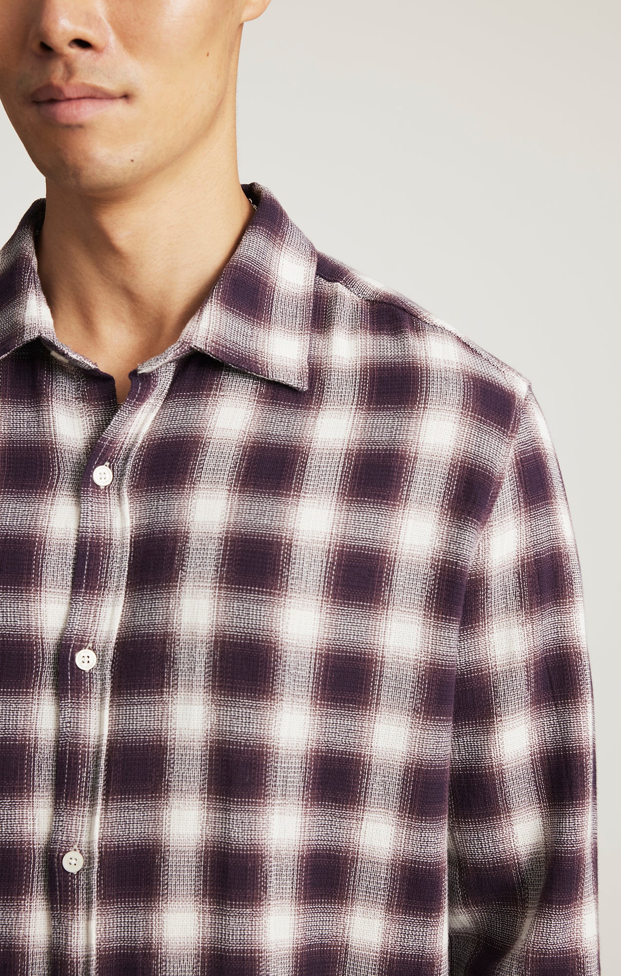 PLAID LONG SLEEVE BUTTON-UP SHIRT IN NIGHTSHADE CHECK - Mavi Jeans