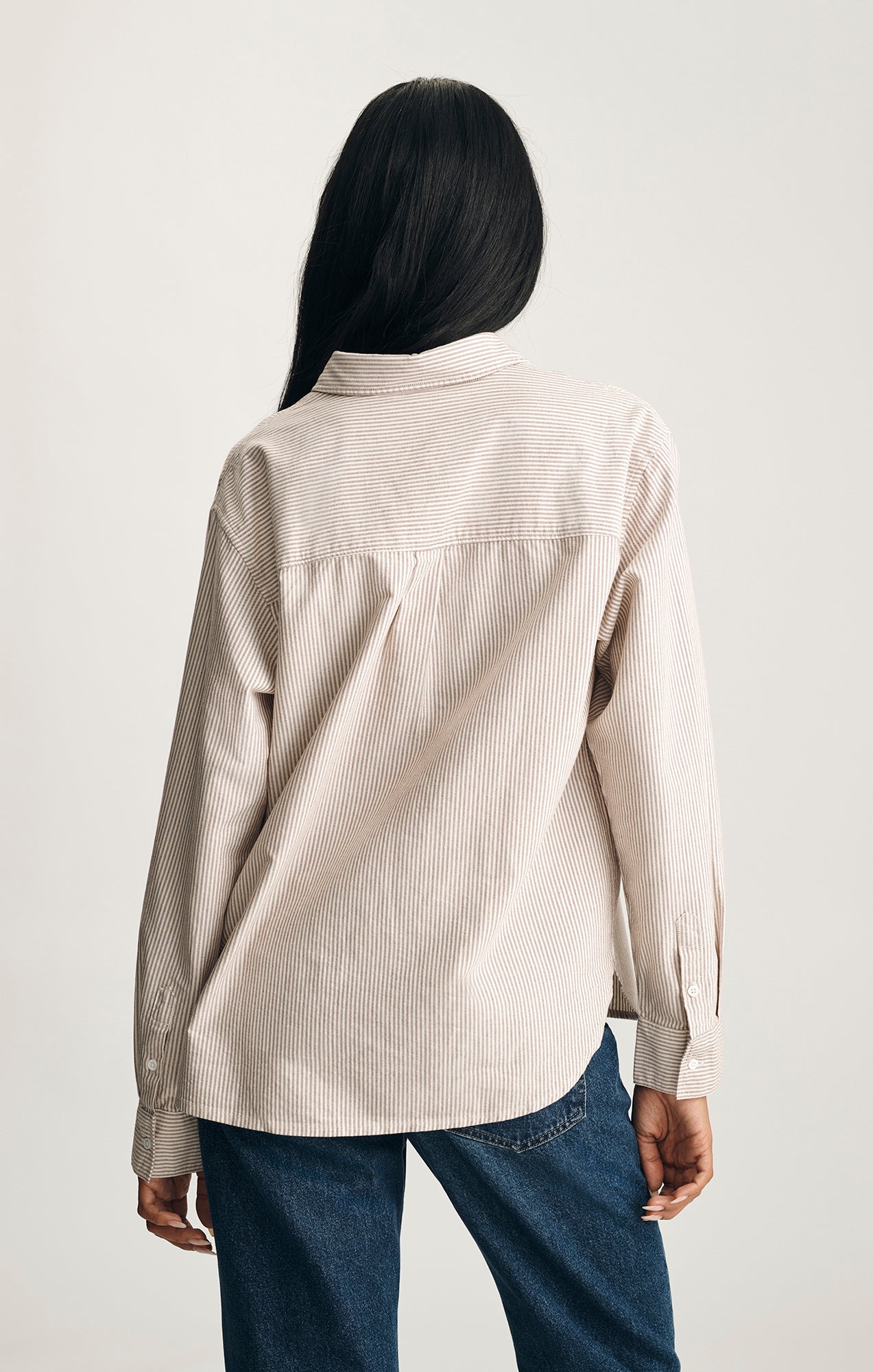 ONE POCKET BUTTON-UP SHIRT IN BURGUNDY STRIPED - Mavi Jeans