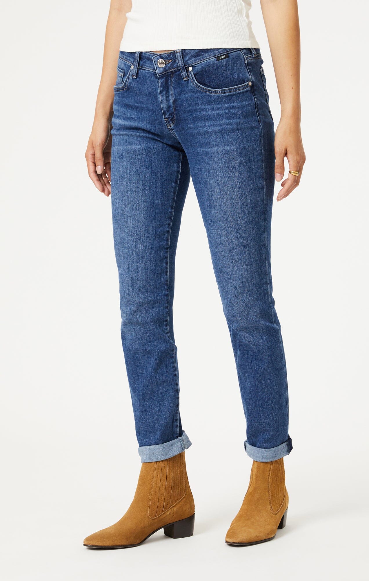 EMMA SLIM BOYFRIEND IN DARK BRUSHED FEATHER BLUE - Mavi Jeans