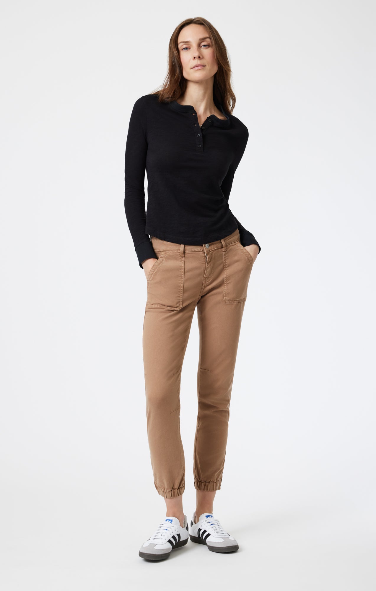 HENLEY T-SHIRT IN BLACK - Mavi Jeans