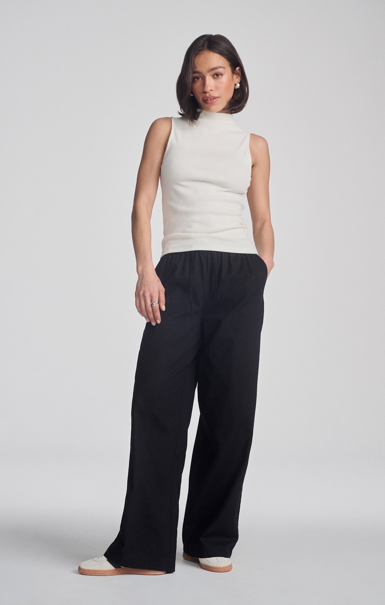 MOCK NECK TANK TOP IN ANTIQUE WHITE - Mavi Jeans
