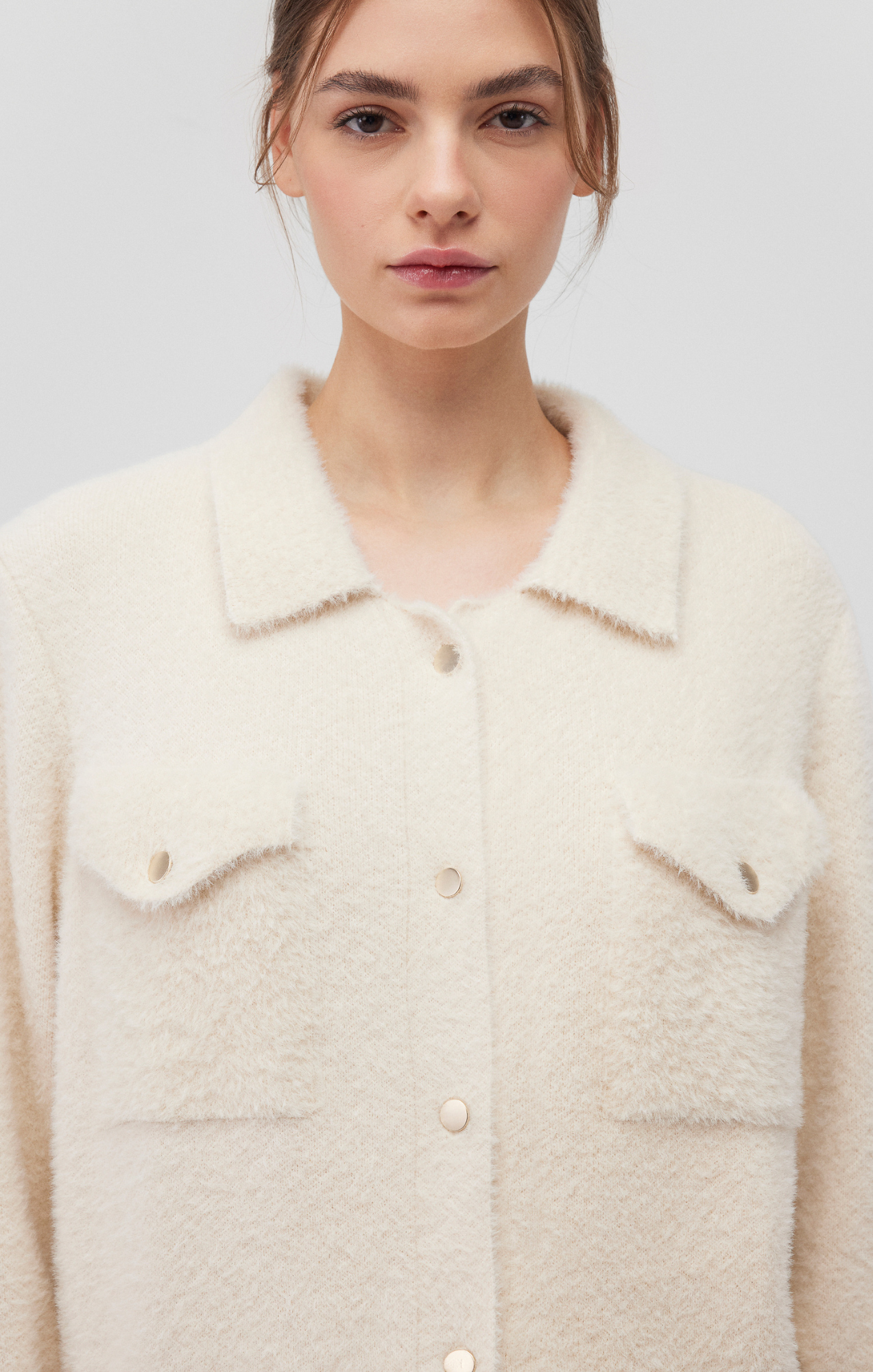 BUTTON CARDIGAN IN ANTIQUE WHITE - Mavi Jeans