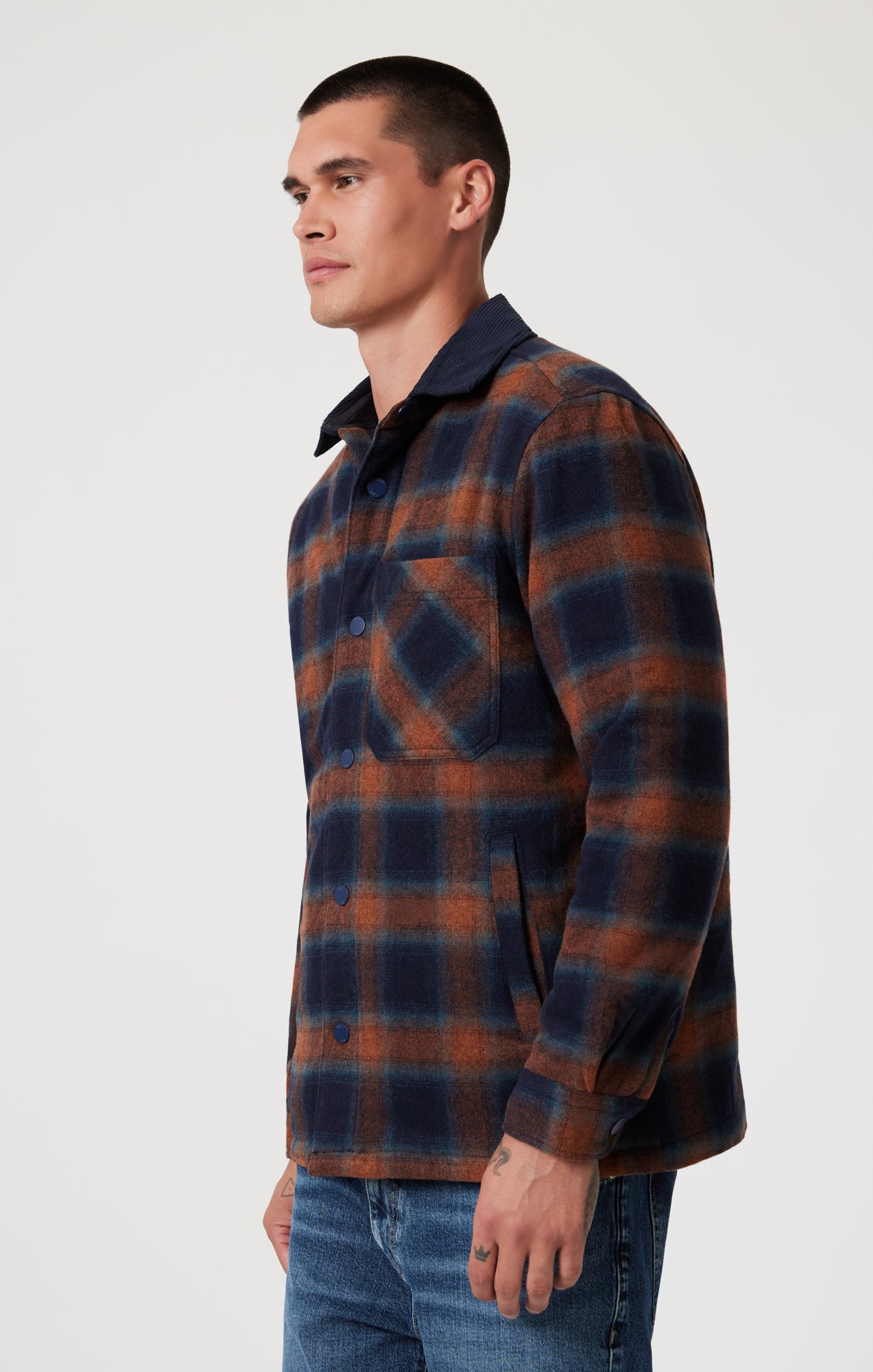 PLAID SHACKET IN BRICK RED CHECK - Mavi Jeans