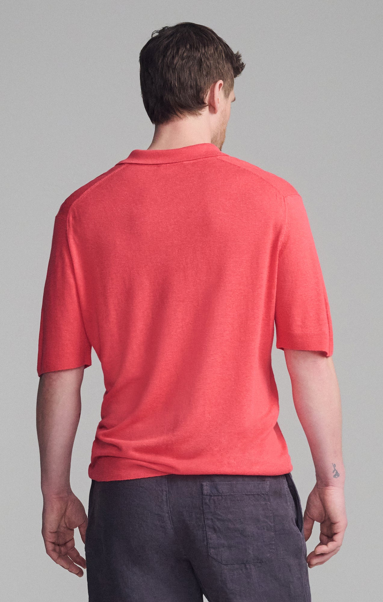 SHORT SLEEVE POLO SWEATER IN CAYENNE - Mavi Jeans