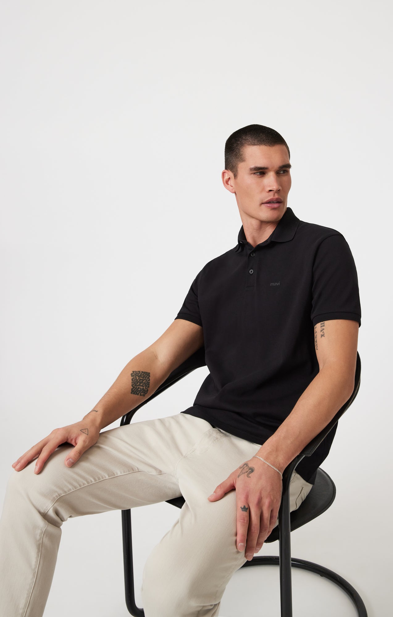ATHLETIC POLO SHIRT IN BLACK - Mavi Jeans