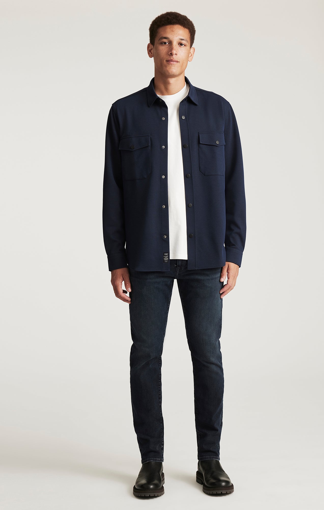 DOUBLE POCKET BUTTON-UP SHIRT IN BARITONE BLUE - Mavi Jeans