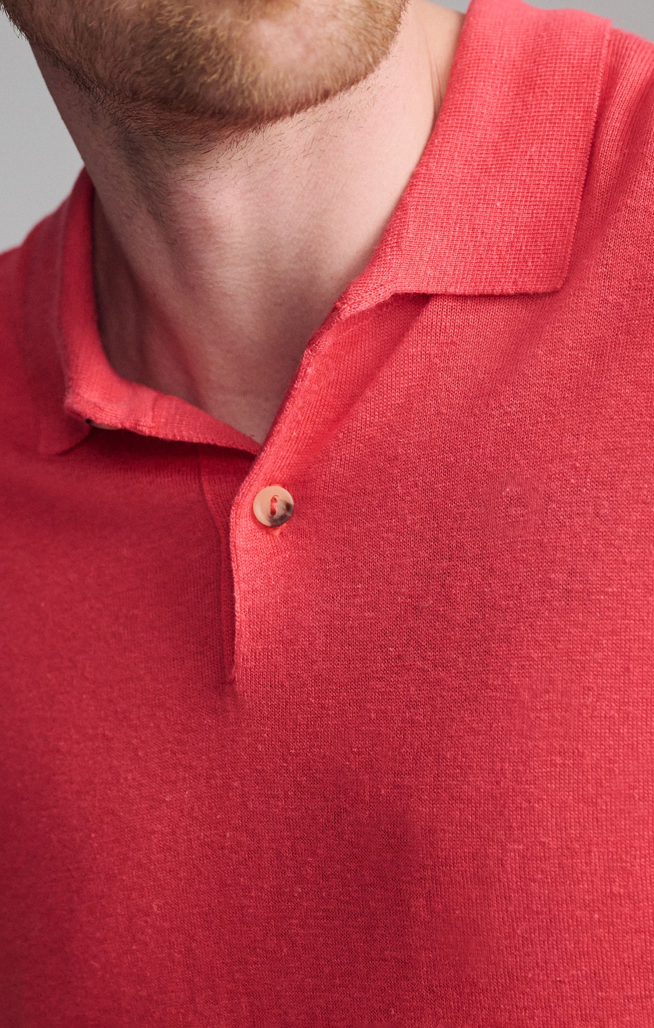 SHORT SLEEVE POLO SWEATER IN CAYENNE - Mavi Jeans
