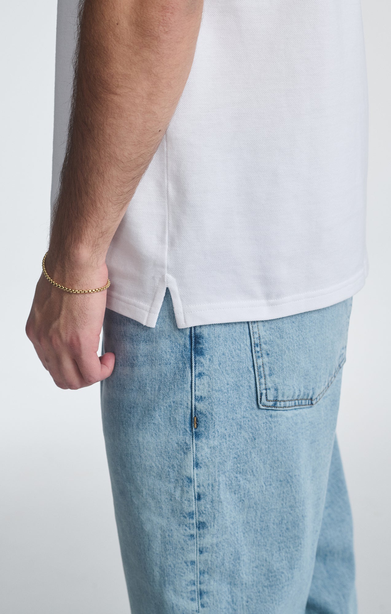 QUARTER ZIP POLO SHIRT IN WHITE - Mavi Jeans