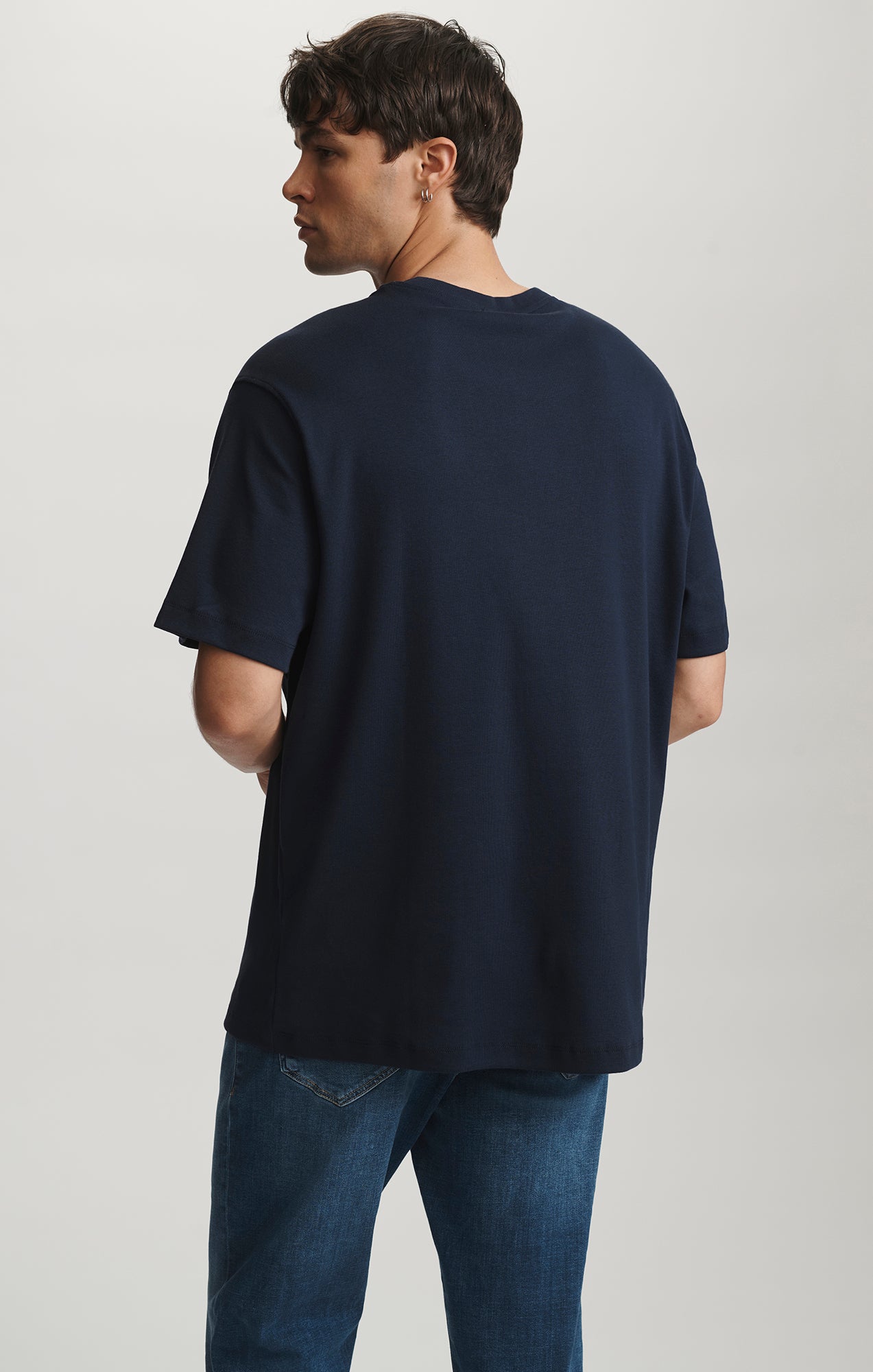 ESSENTIAL CREW NECK T-SHIRT IN BLACK IRIS - Mavi Jeans