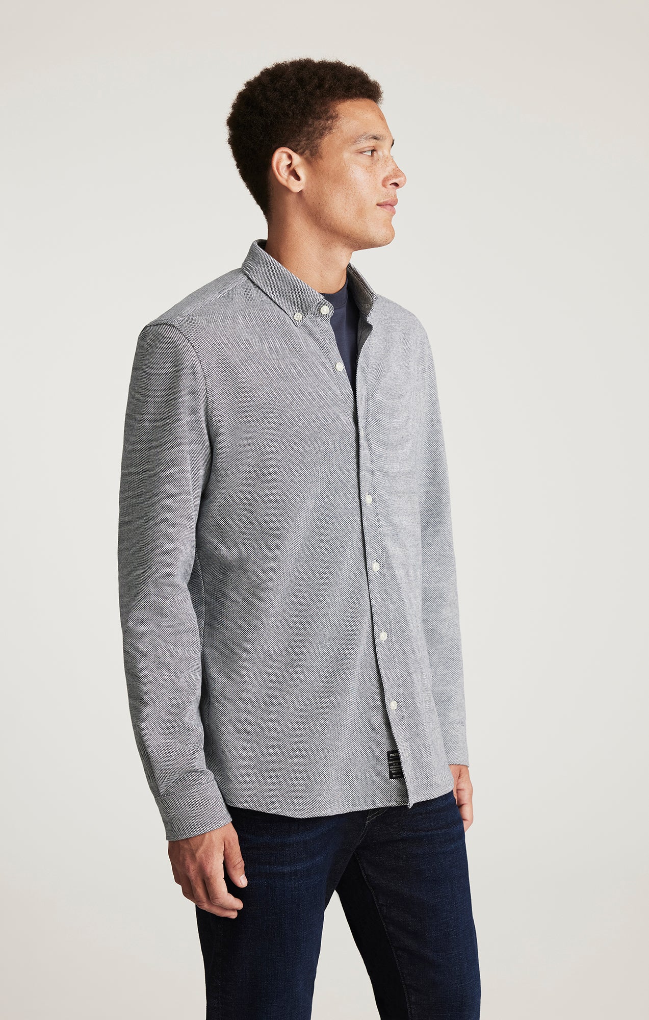 LONG SLEEVE BUTTON-DOWN SHIRT IN TOTAL ECLIPSE - Mavi Jeans