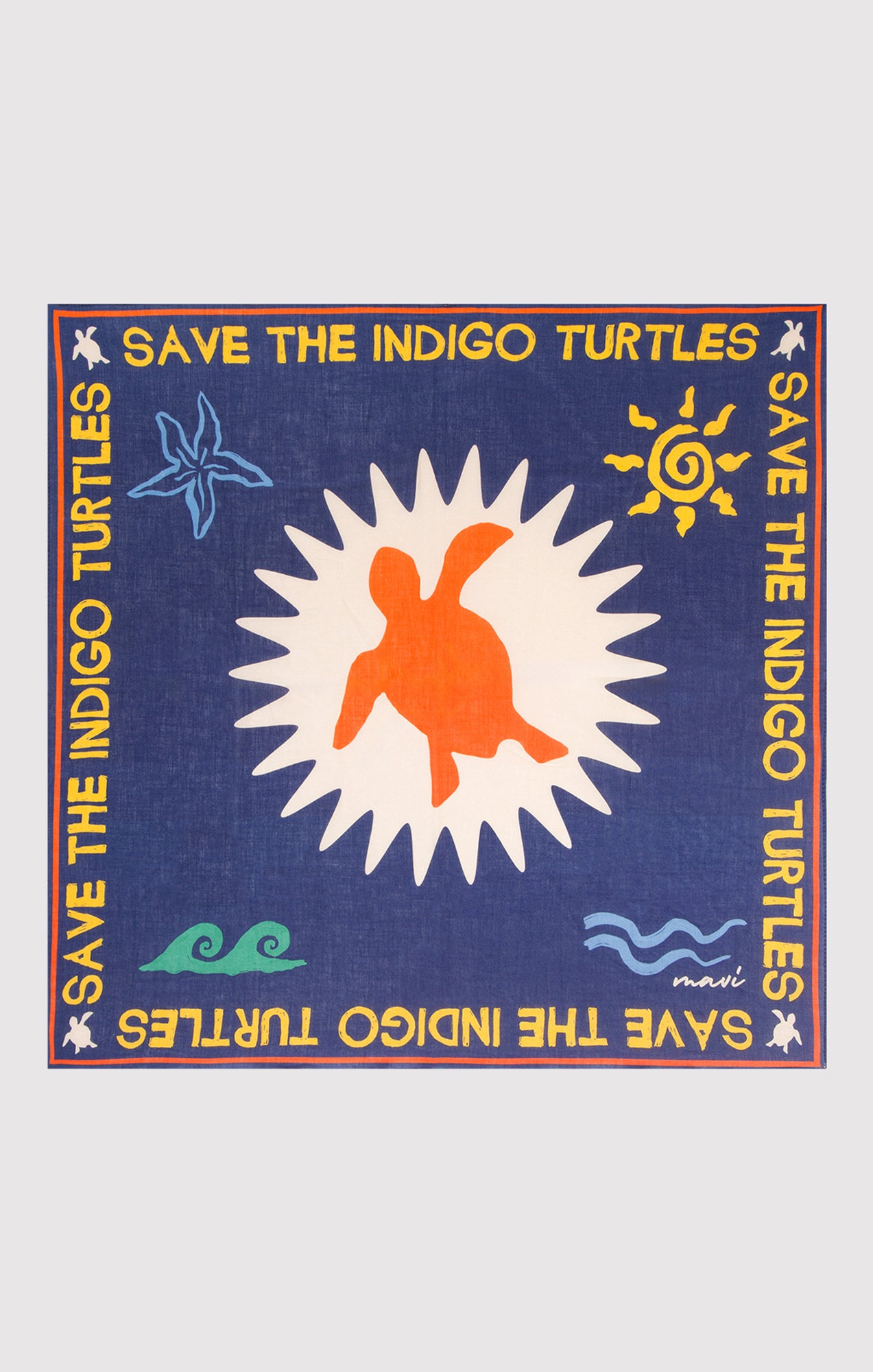 INDIGO TURTLES BANDANA IN EGGNOG - Mavi Jeans