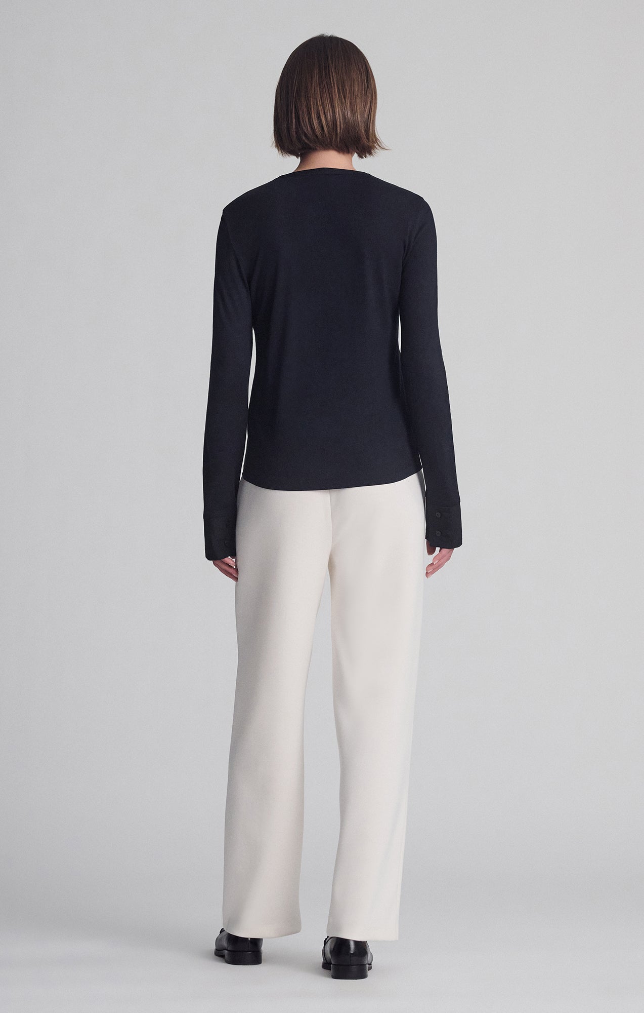 LONG SLEEVE HENLEY IN BLACK - Mavi Jeans