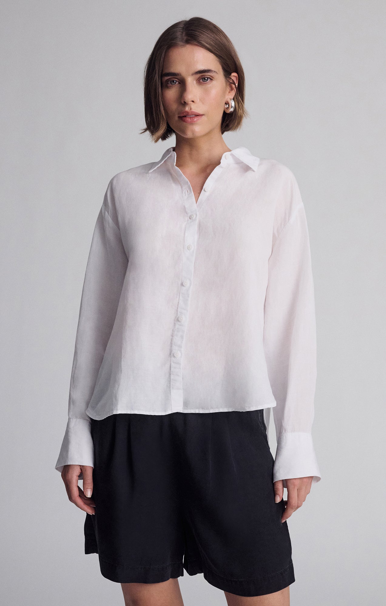 LONG SLEEVE TENCEL™ SHIRT IN WHITE - Mavi Jeans