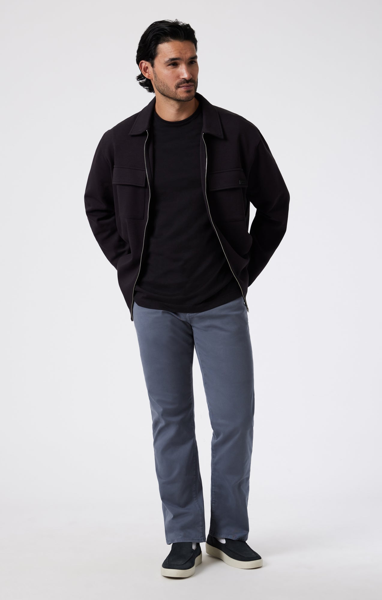 Casual Blue Jacket Black Pants Mavi Men's Zach Straight Leg In