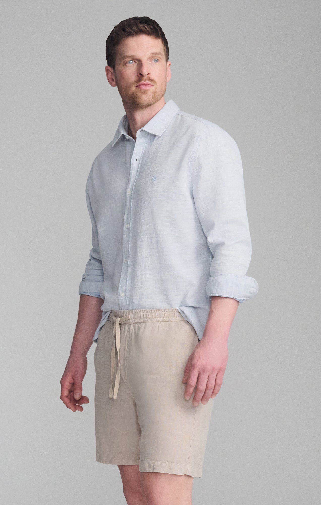 LONG SLEEVE BUTTON-UP SHIRT IN BLUE YONDER - Mavi Jeans