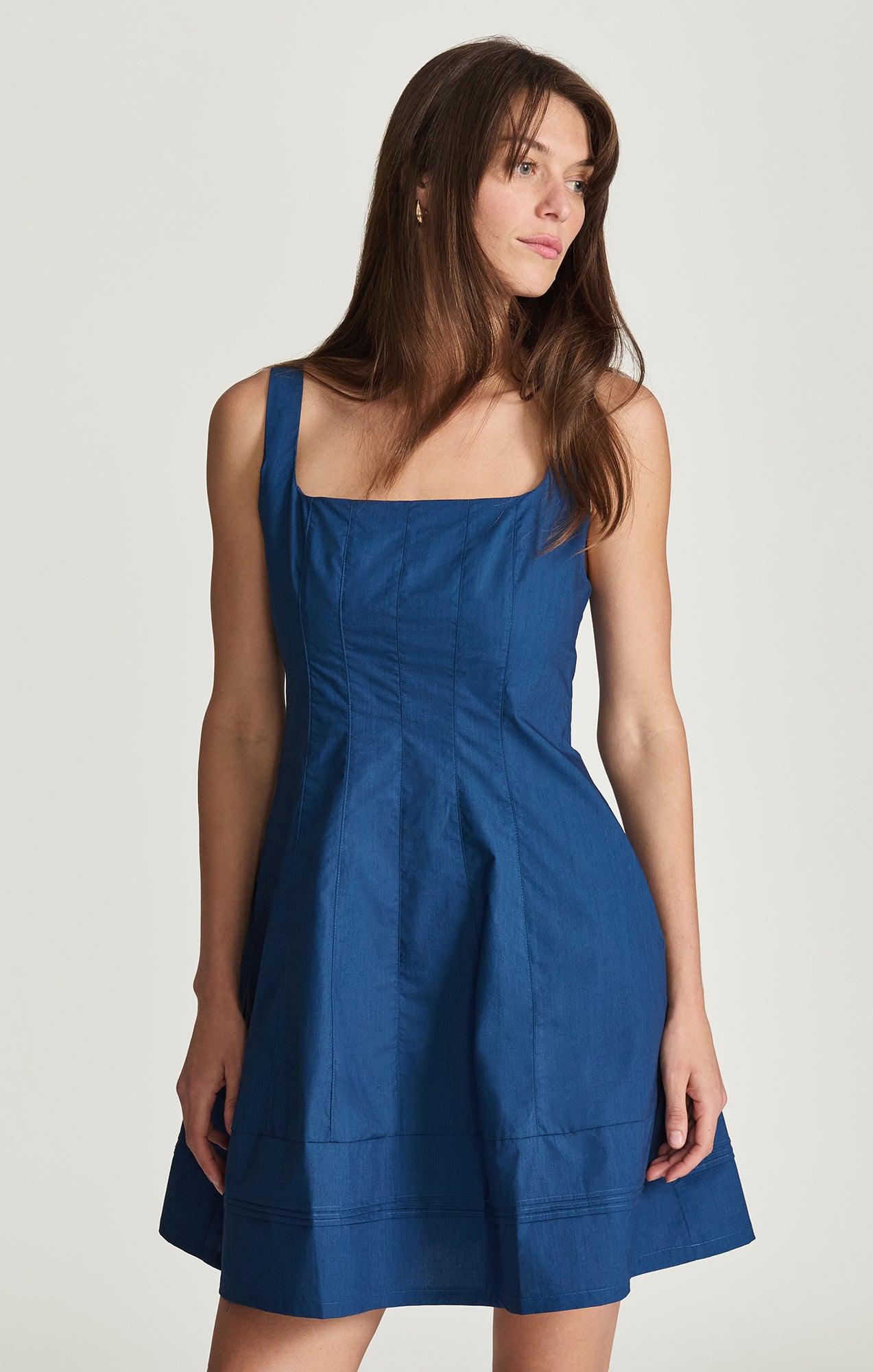 Mavi Women's Square Neck Seamed Mini Dress In Navy Peony