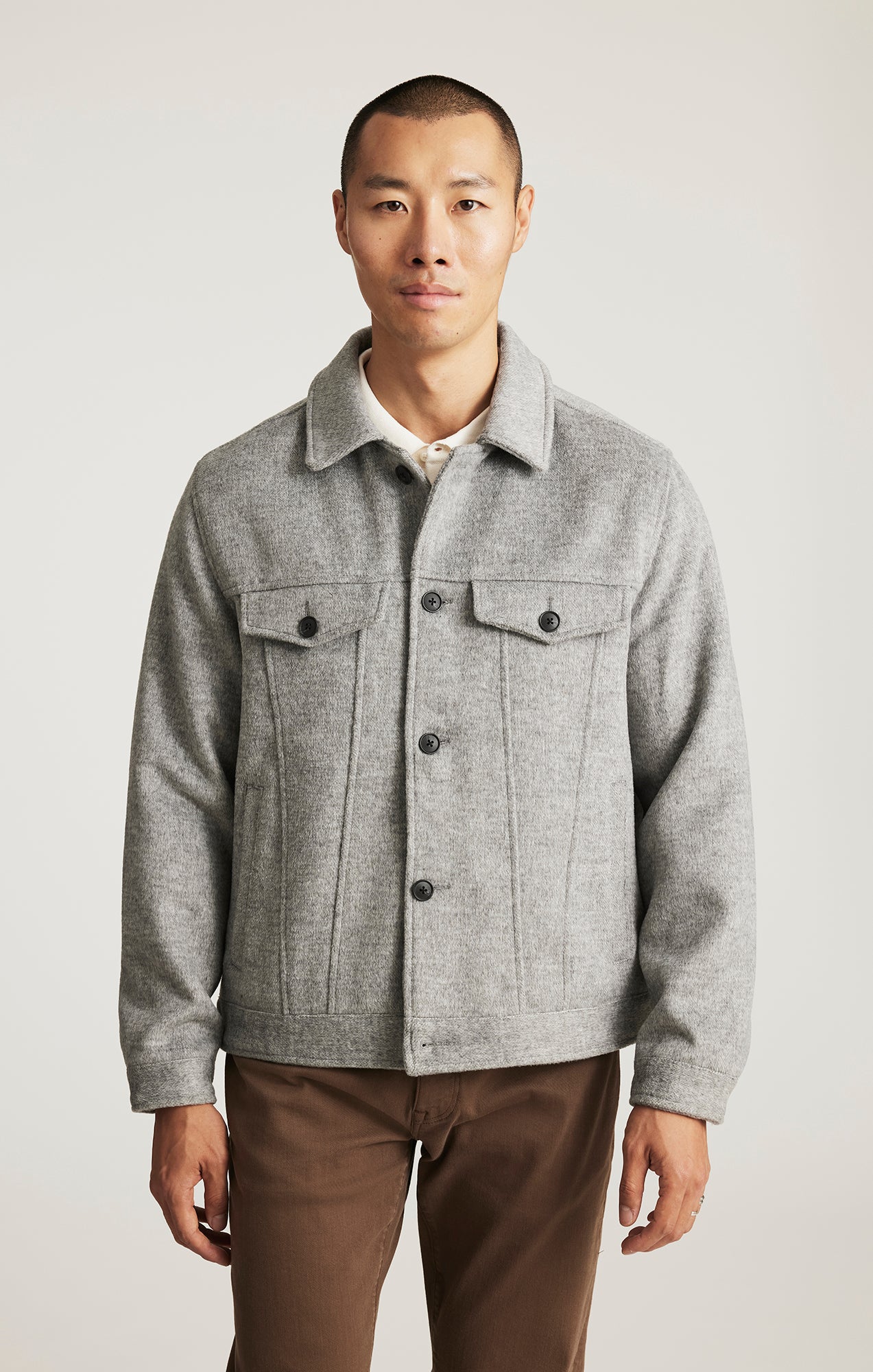 DOUBLE POCKET JACKET IN GREY MELANGE - Mavi Jeans