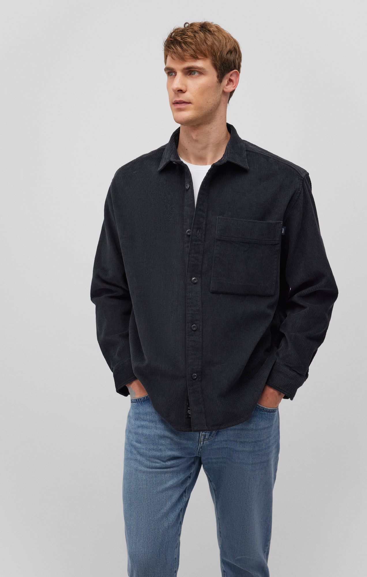 CORDUROY BUTTON-UP SHIRT IN PHANTOM - Mavi Jeans