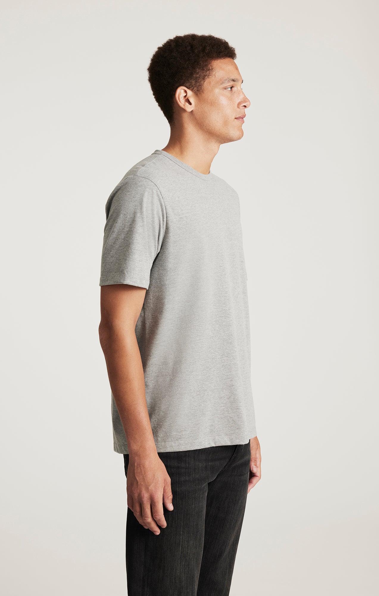 SHORT SLEEVE T-SHIRT IN GREY MELANGE - Mavi Jeans
