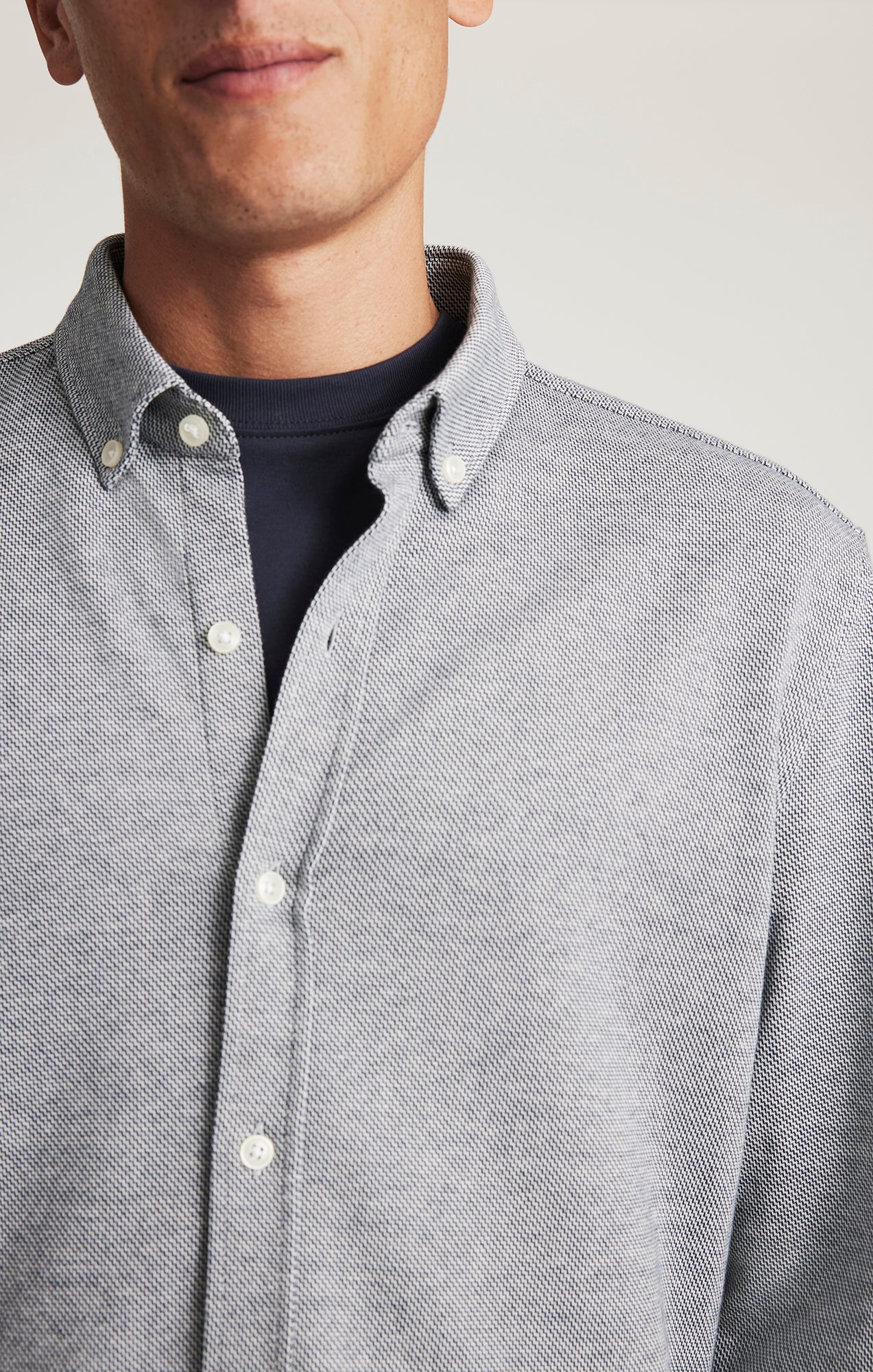LONG SLEEVE BUTTON-DOWN SHIRT IN TOTAL ECLIPSE - Mavi Jeans