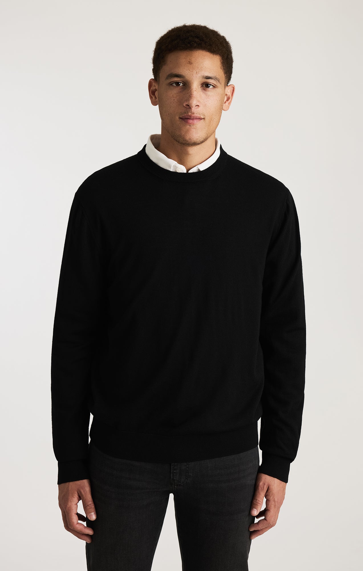 Mavi Men's Edition Merino Wool Crew Neck Sweater In Black Mavi Men's Edition Merino Wool Crew Neck Sweater In Black