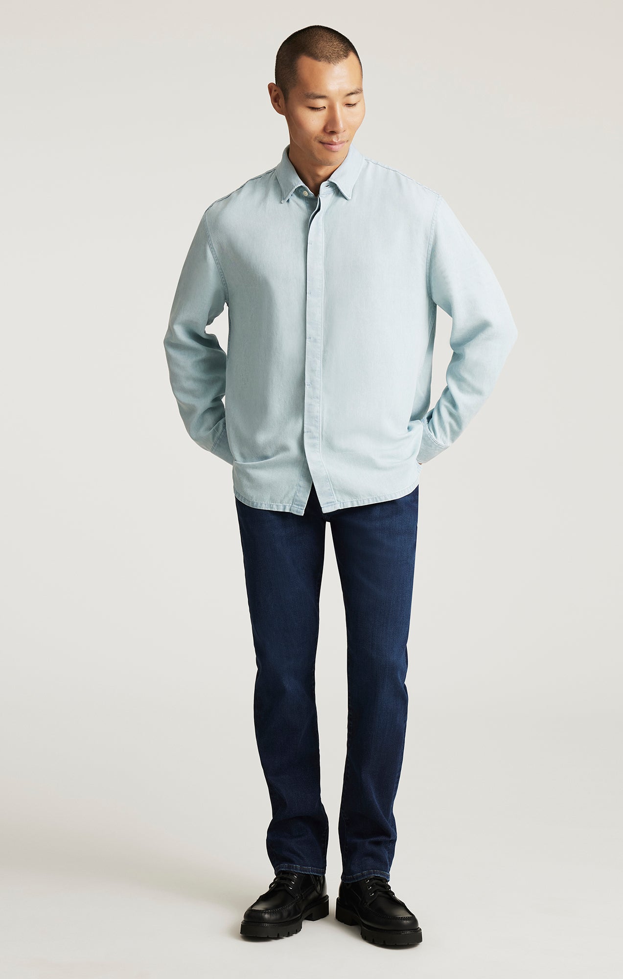 EDITION LONG SLEEVE BUTTON-UP SHIRT IN INDIGO - Mavi Jeans