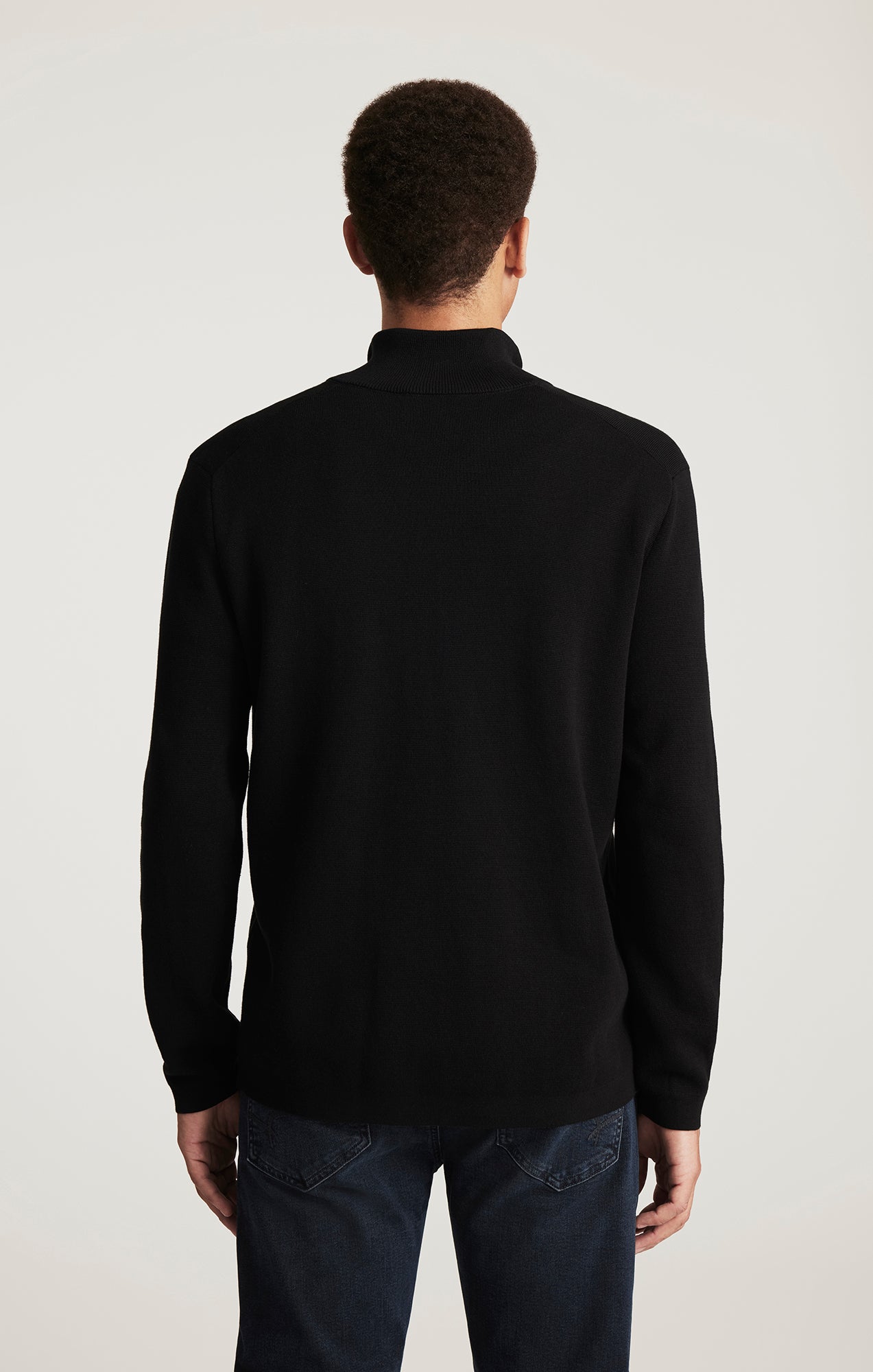 HALF ZIP SWEATER IN BLACK - Mavi Jeans