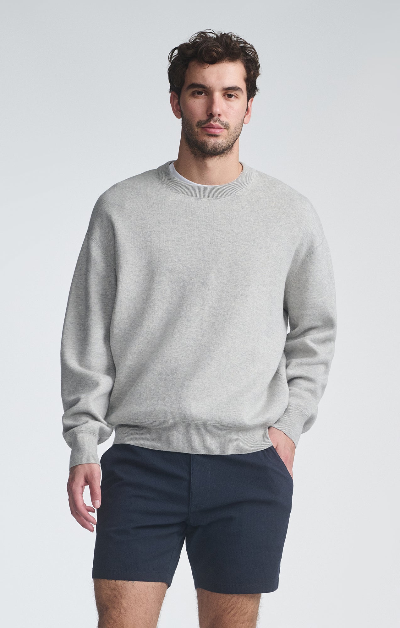 Mavi Men's Sweatshirt In Light Grey Melange – Mavi Jeans
