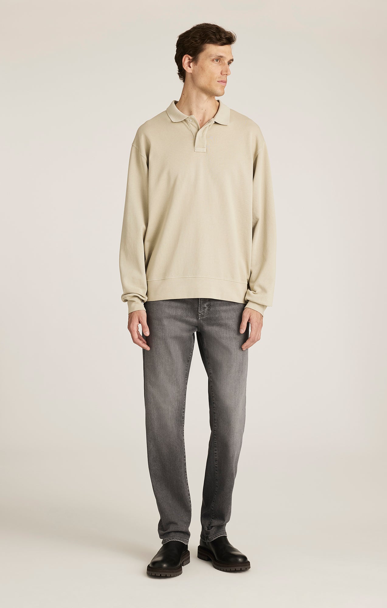 POLO SWEATSHIRT IN ABBEY STONE - Mavi Jeans