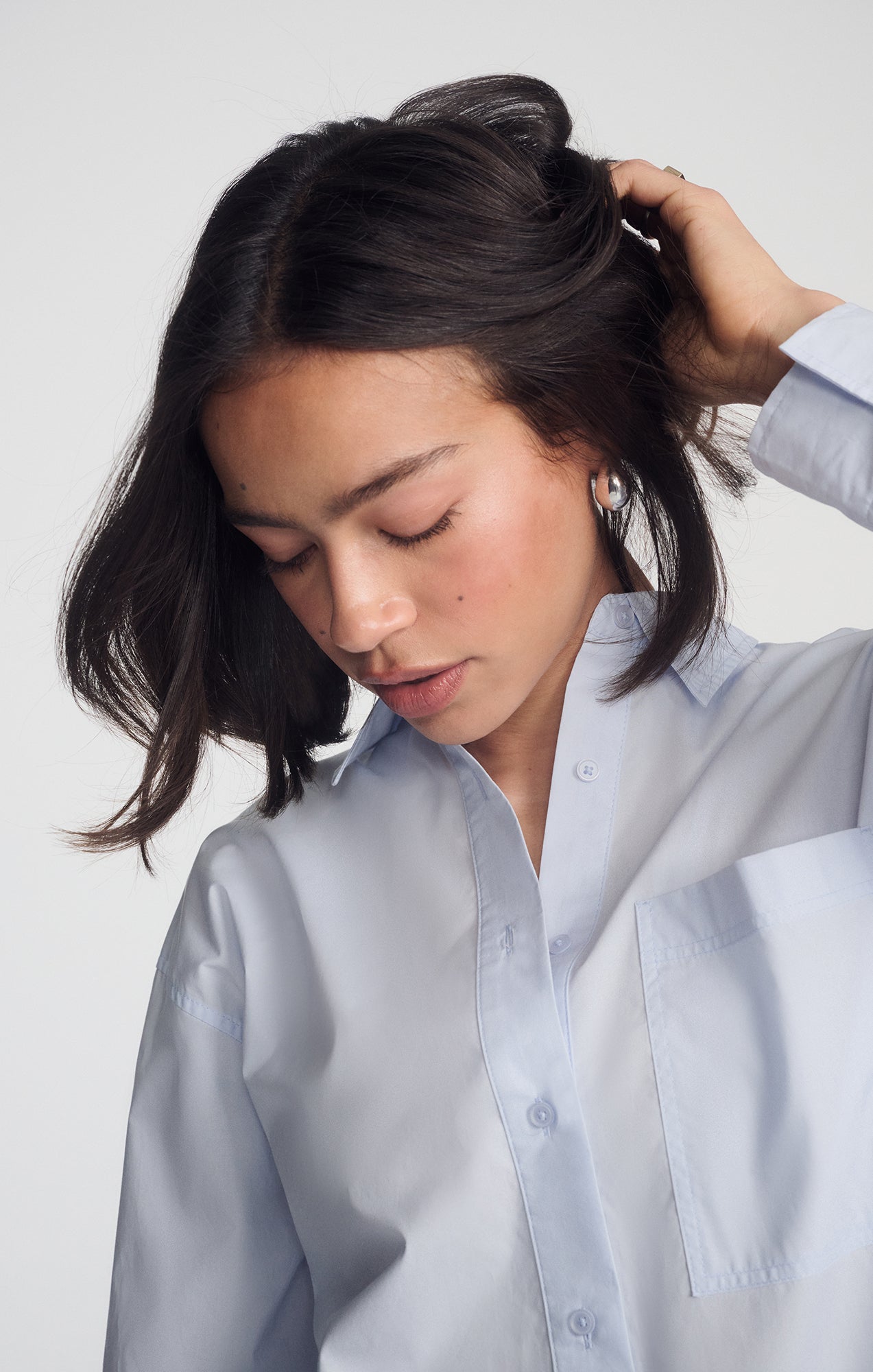 DOUBLE POCKET BUTTON-UP SHIRT IN CASHMERE BLUE - Mavi Jeans