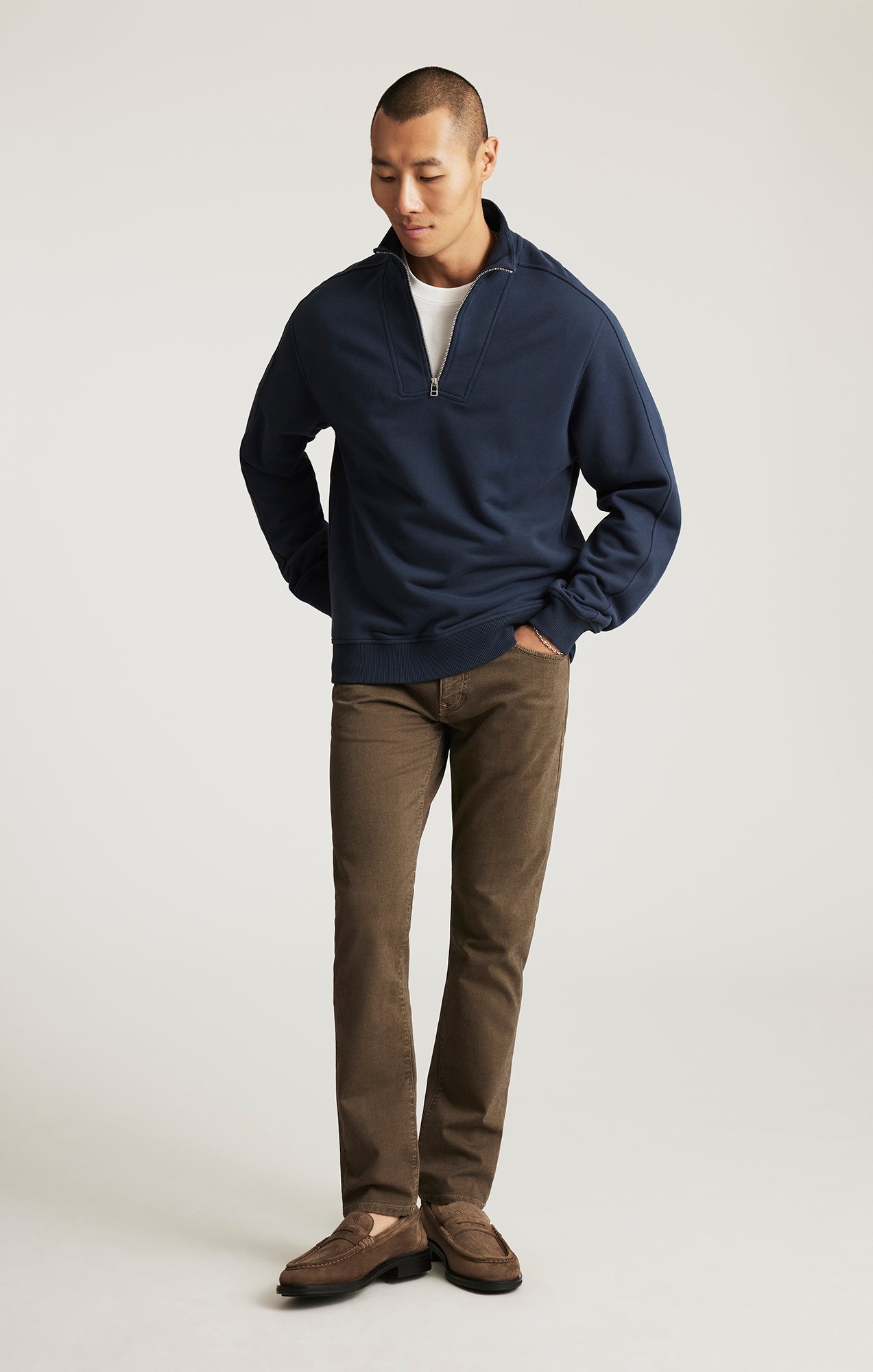 EDITION HALF ZIP SWEATSHIRT IN TOTAL ECLIPSE - Mavi Jeans
