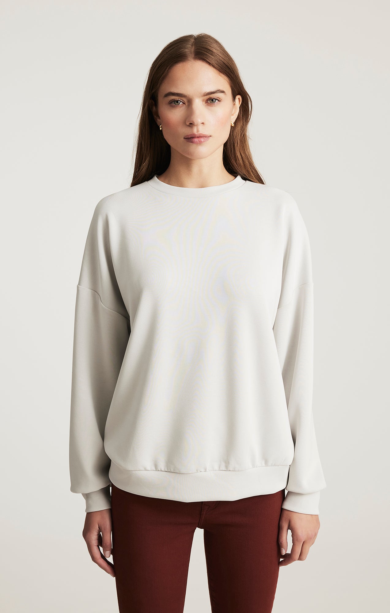 LUXE TOUCH TENCEL™ SWEATSHIRT IN GRAY VIOLET - Mavi Jeans