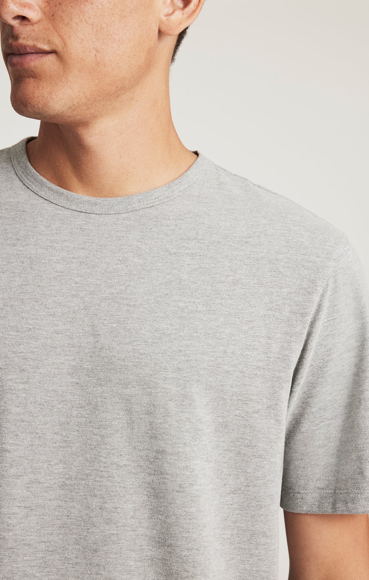 SHORT SLEEVE T-SHIRT IN GREY MELANGE - Mavi Jeans