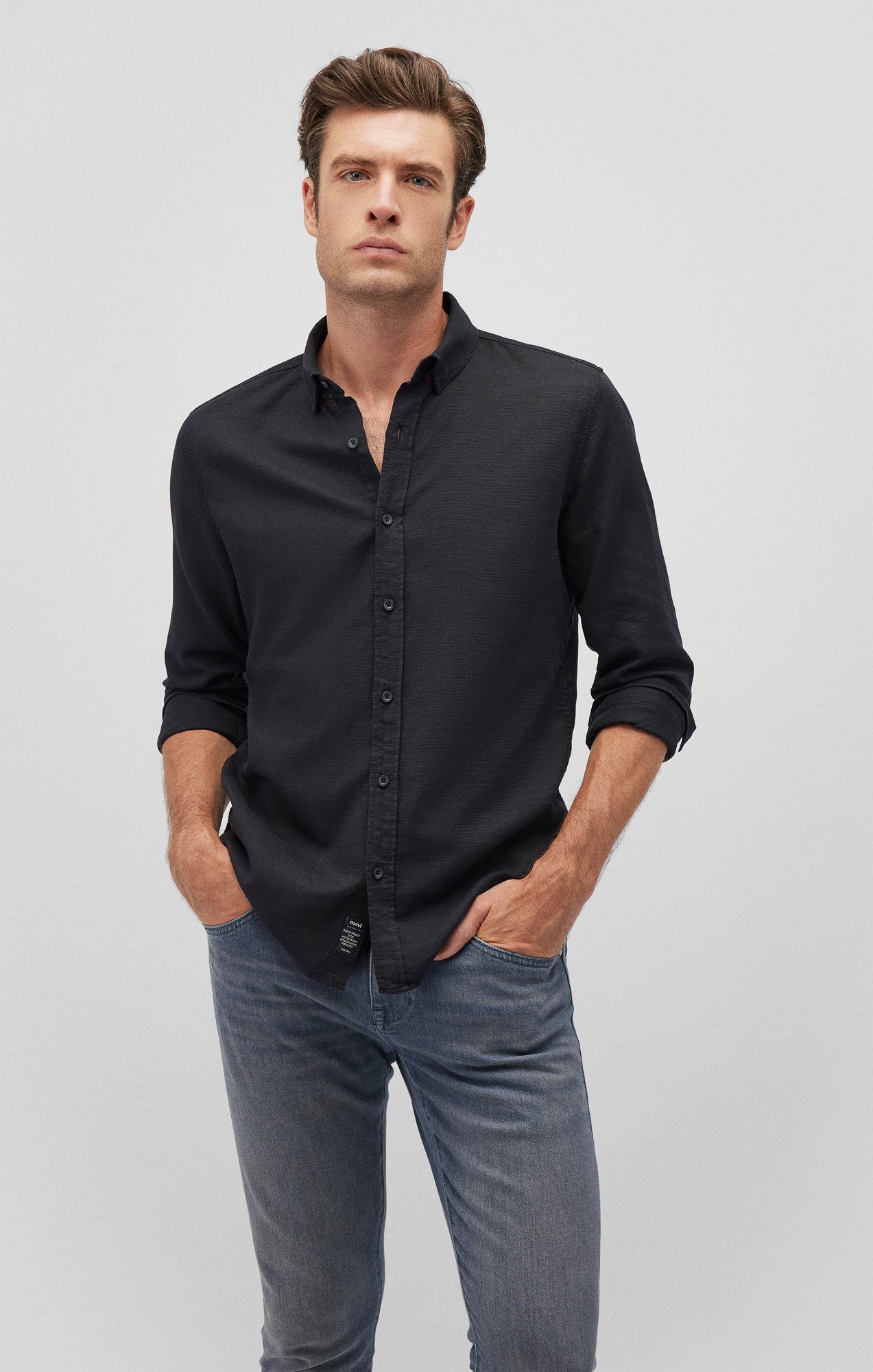 Mavi Men s Ken Button Up Shirt In Black