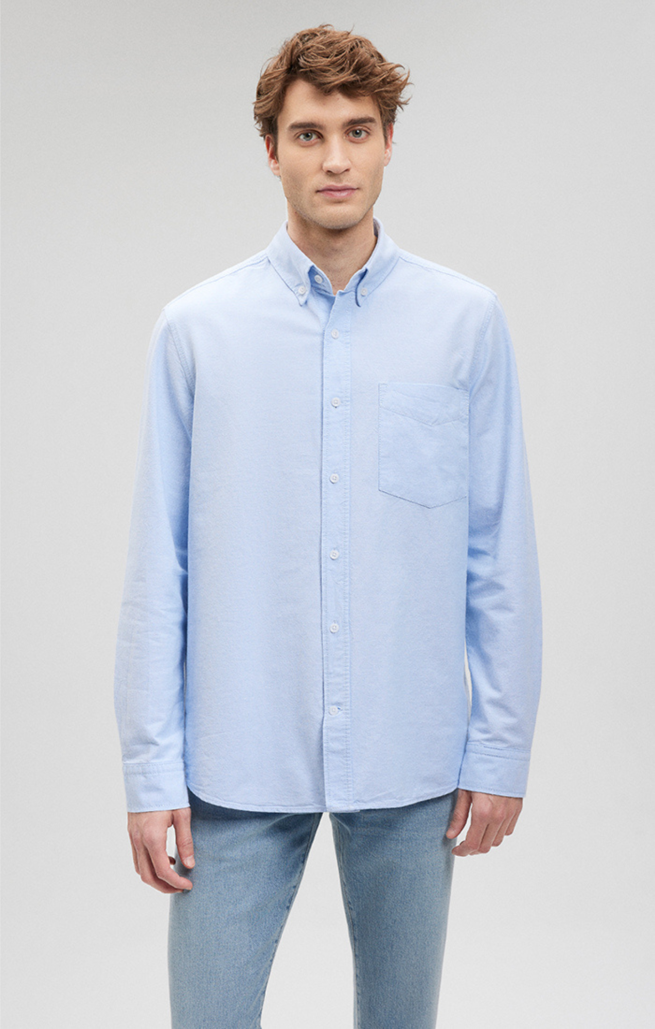Mavi Men s Button Down Long Sleeve Shirt In Powder Blue