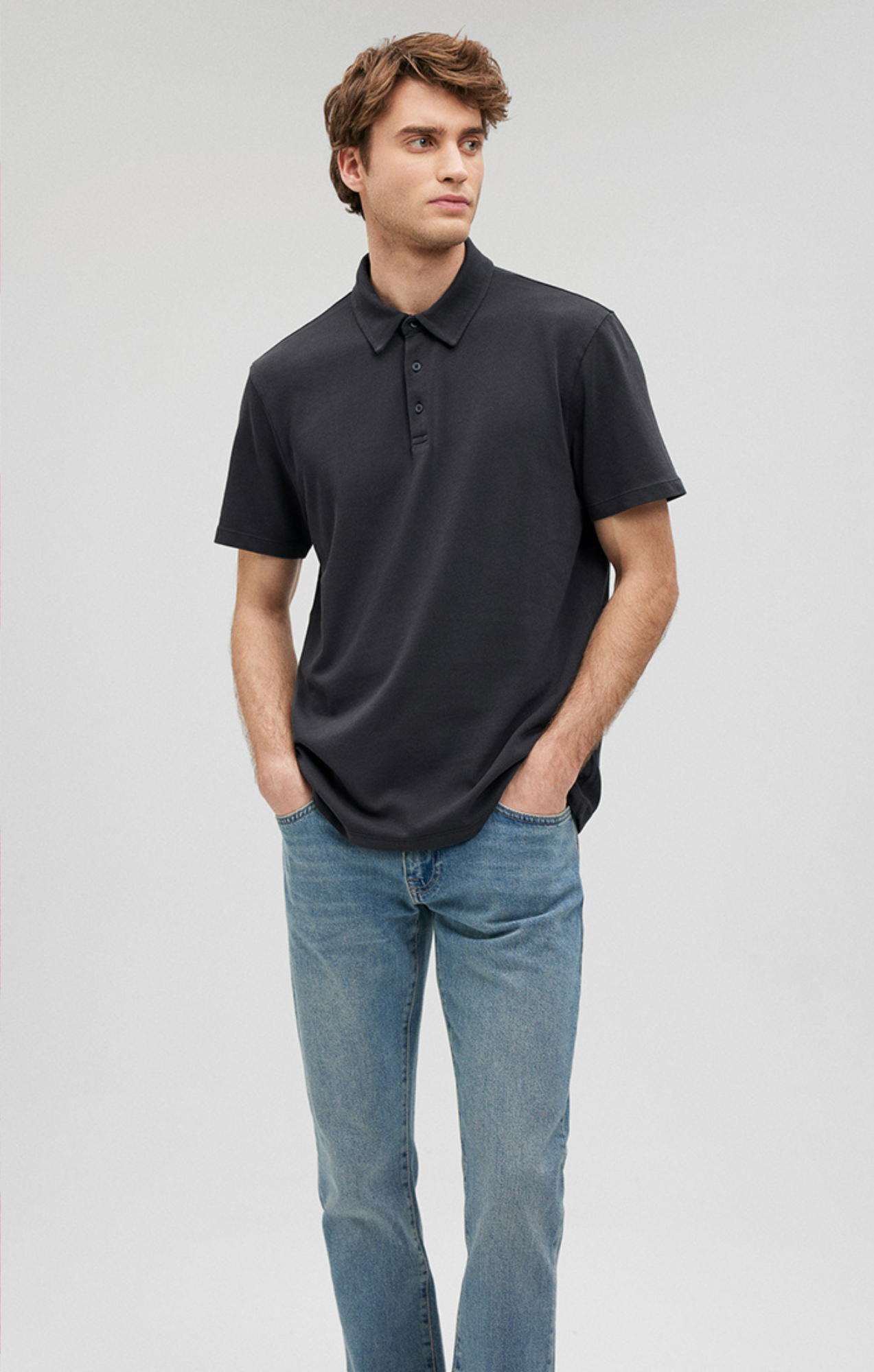 POLO SHIRT IN PIRATE BLACK - Mavi Jeans