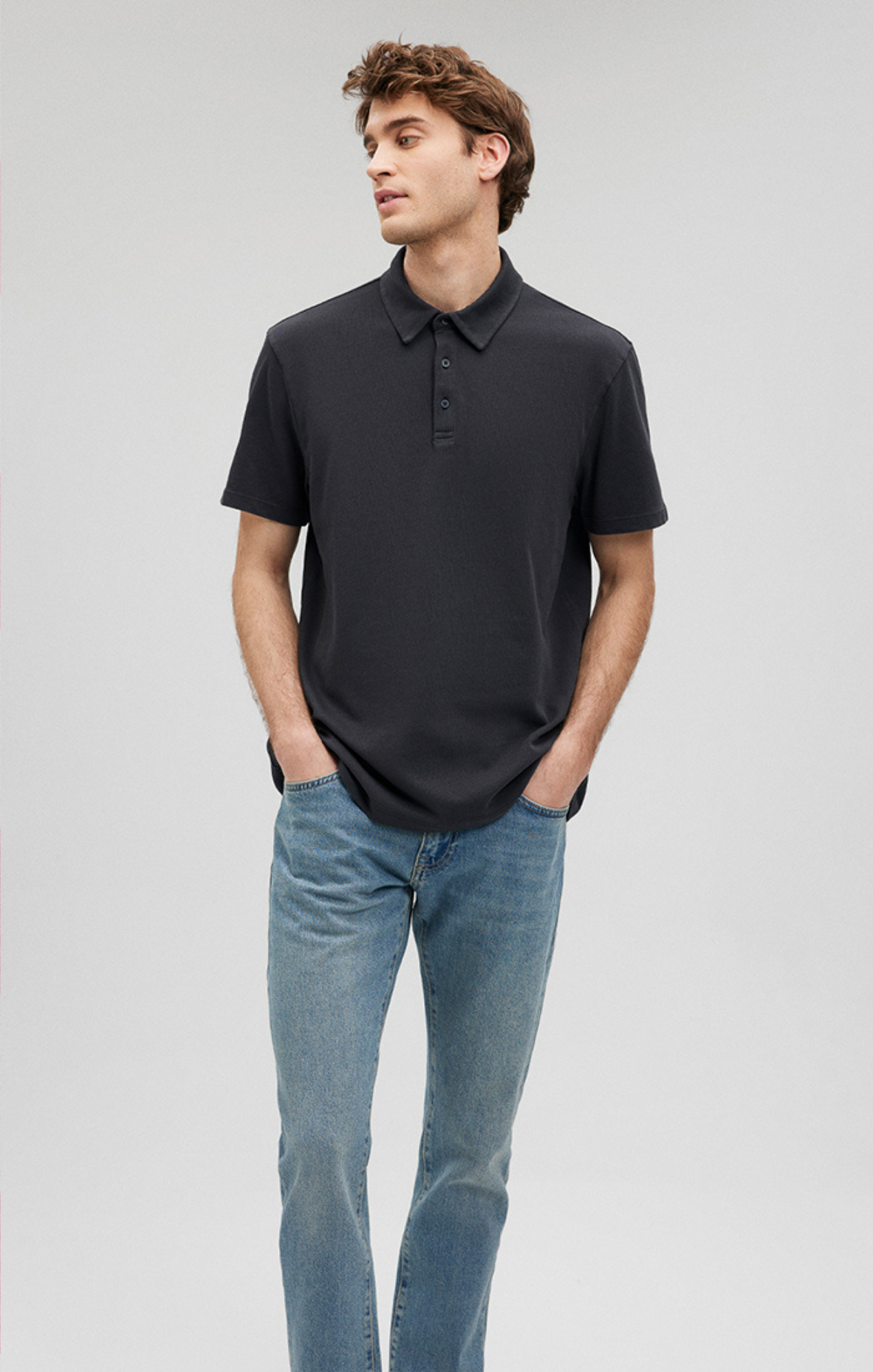 POLO SHIRT IN PIRATE BLACK - Mavi Jeans