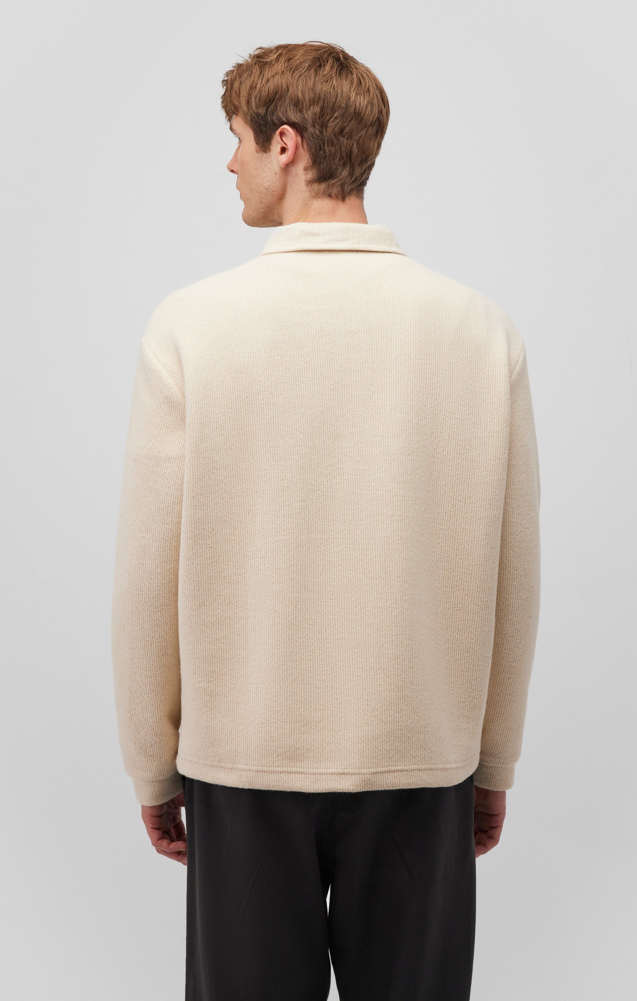 BUTTON POLO SWEATSHIRT IN ALMOND MILK - Mavi Jeans