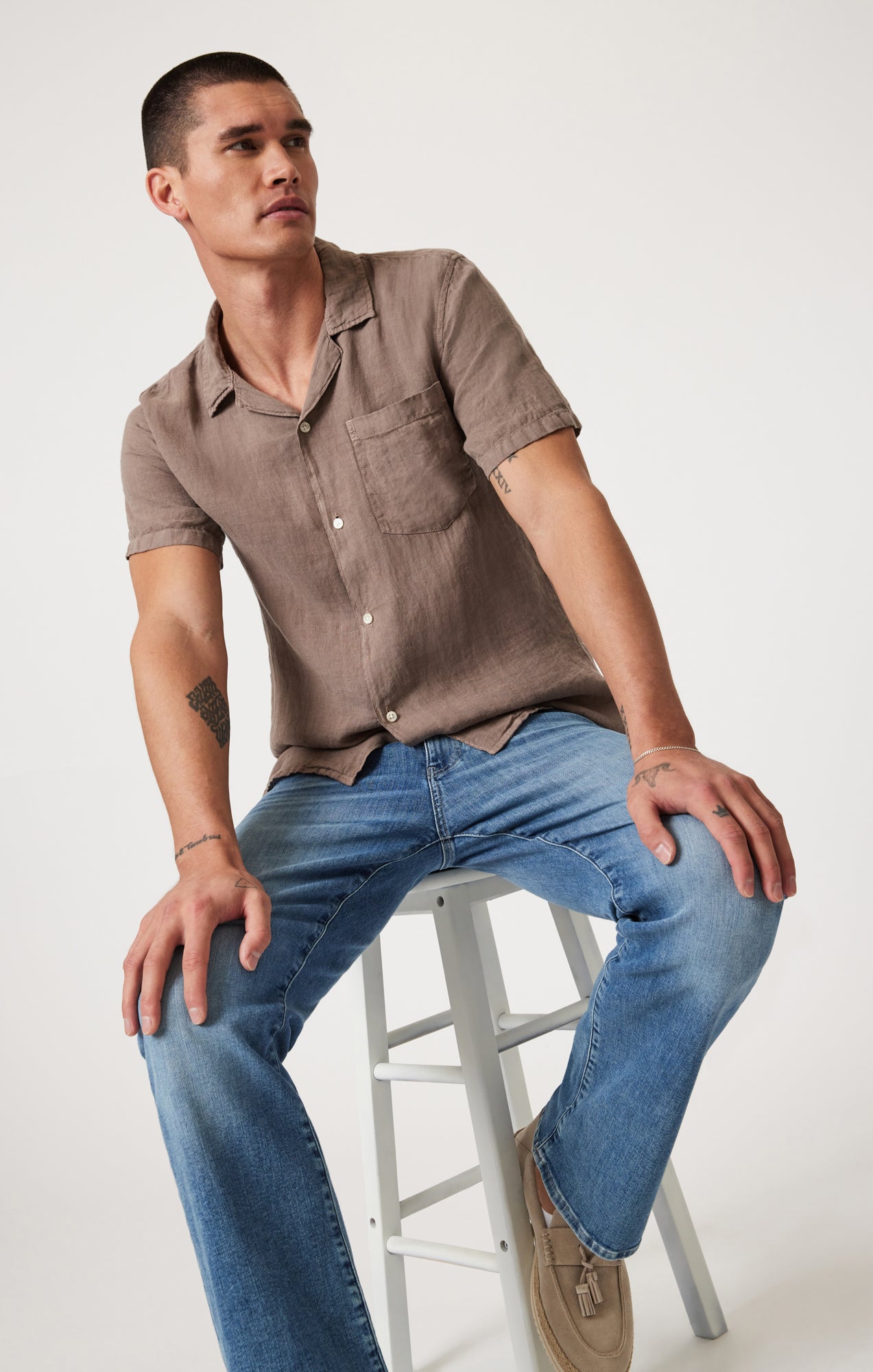 JOSH BOOTCUT IN MID BRUSHED CLASSIC BLUE - Mavi Jeans