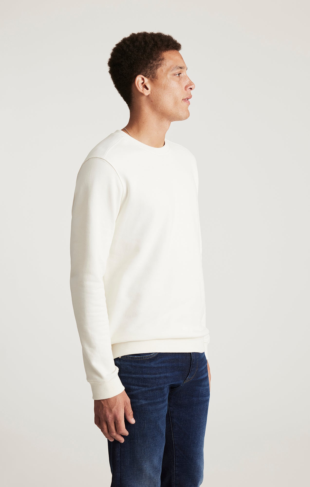 CREW NECK SWEATSHIRT IN ANTIQUE WHITE - Mavi Jeans
