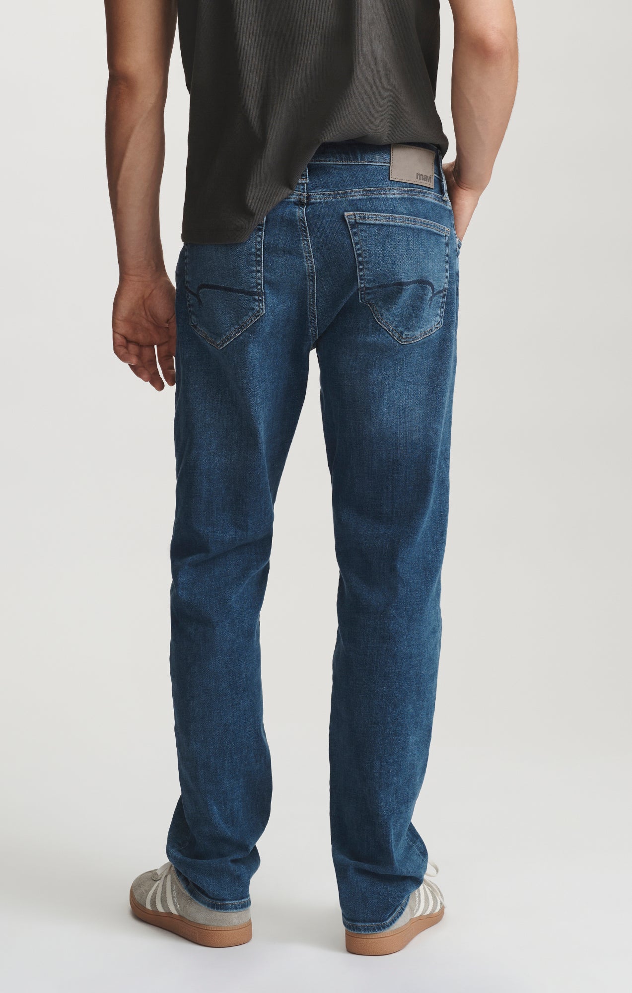 ZACH STRAIGHT LEG IN DARK BRUSHED FEATHER BLUE - Mavi Jeans