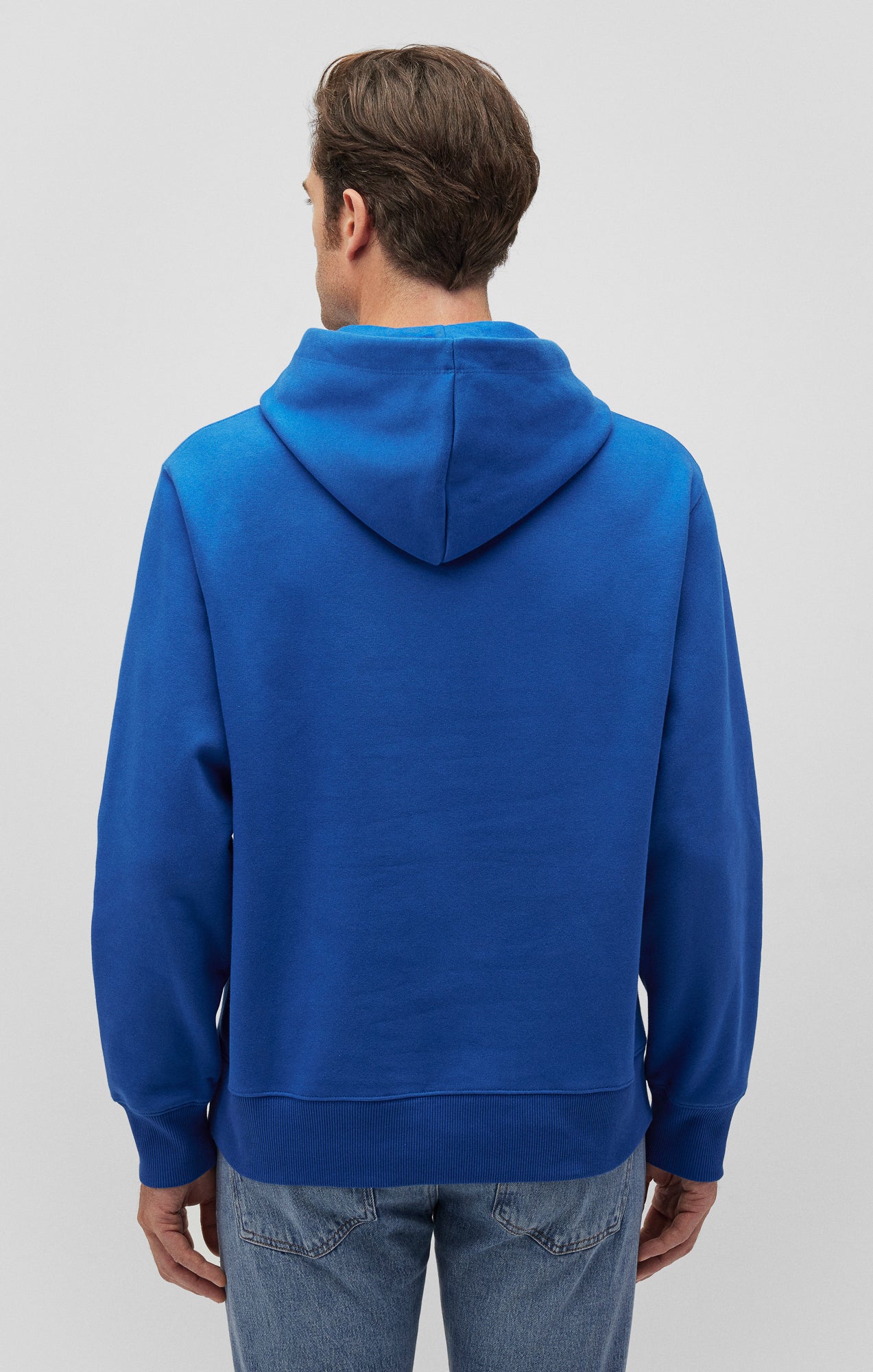 SNAP-BUTTON HOODIE IN TRUE BLUE - Mavi Jeans