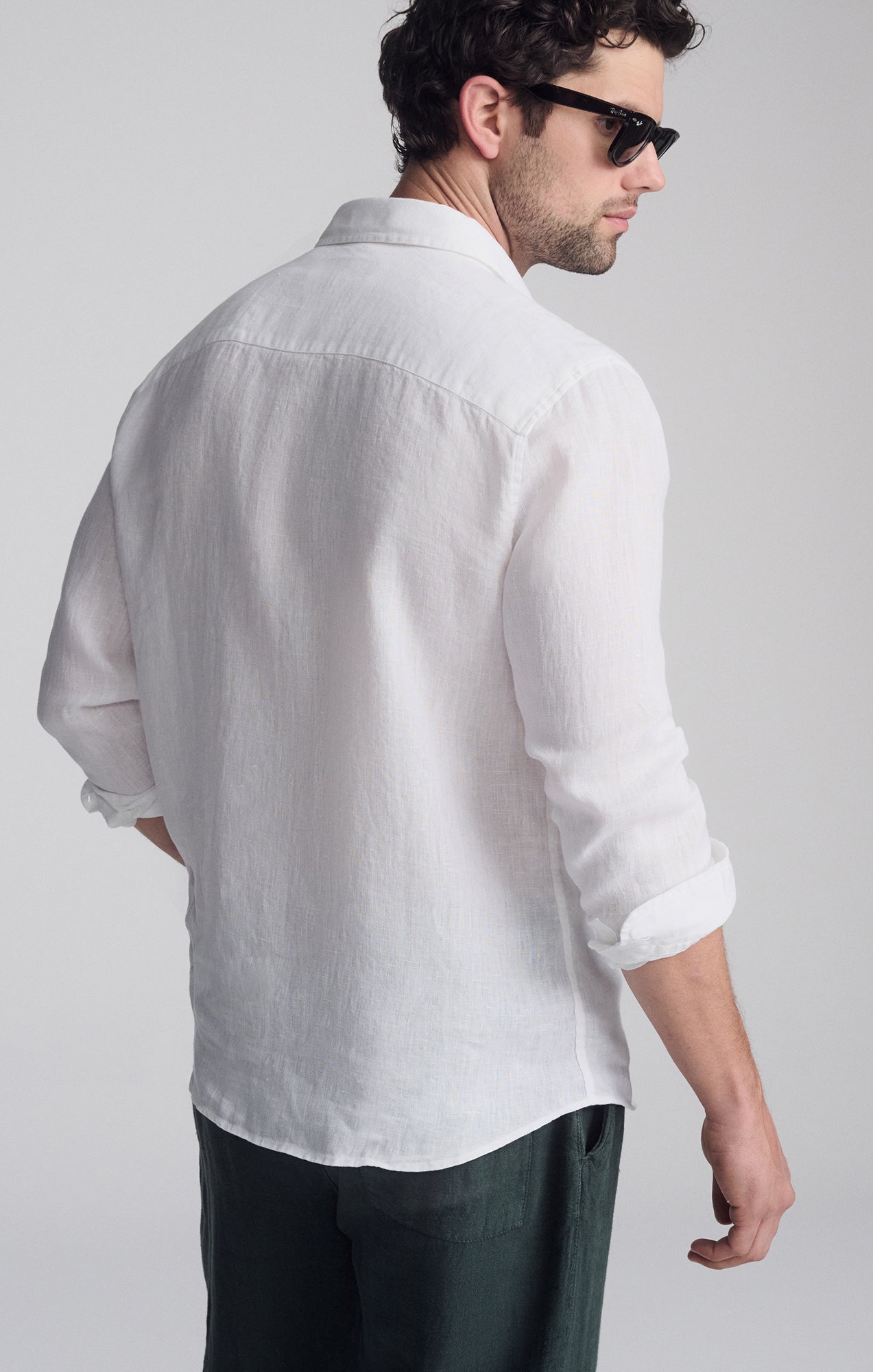 LINEN LONG SLEEVE BUTTON-UP SHIRT IN WHITE - Mavi Jeans