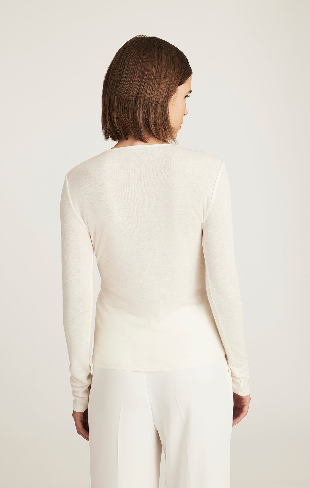 EDITION LONG SLEEVE HENLEY T-SHIRT IN MARSHMALLOW - Mavi Jeans