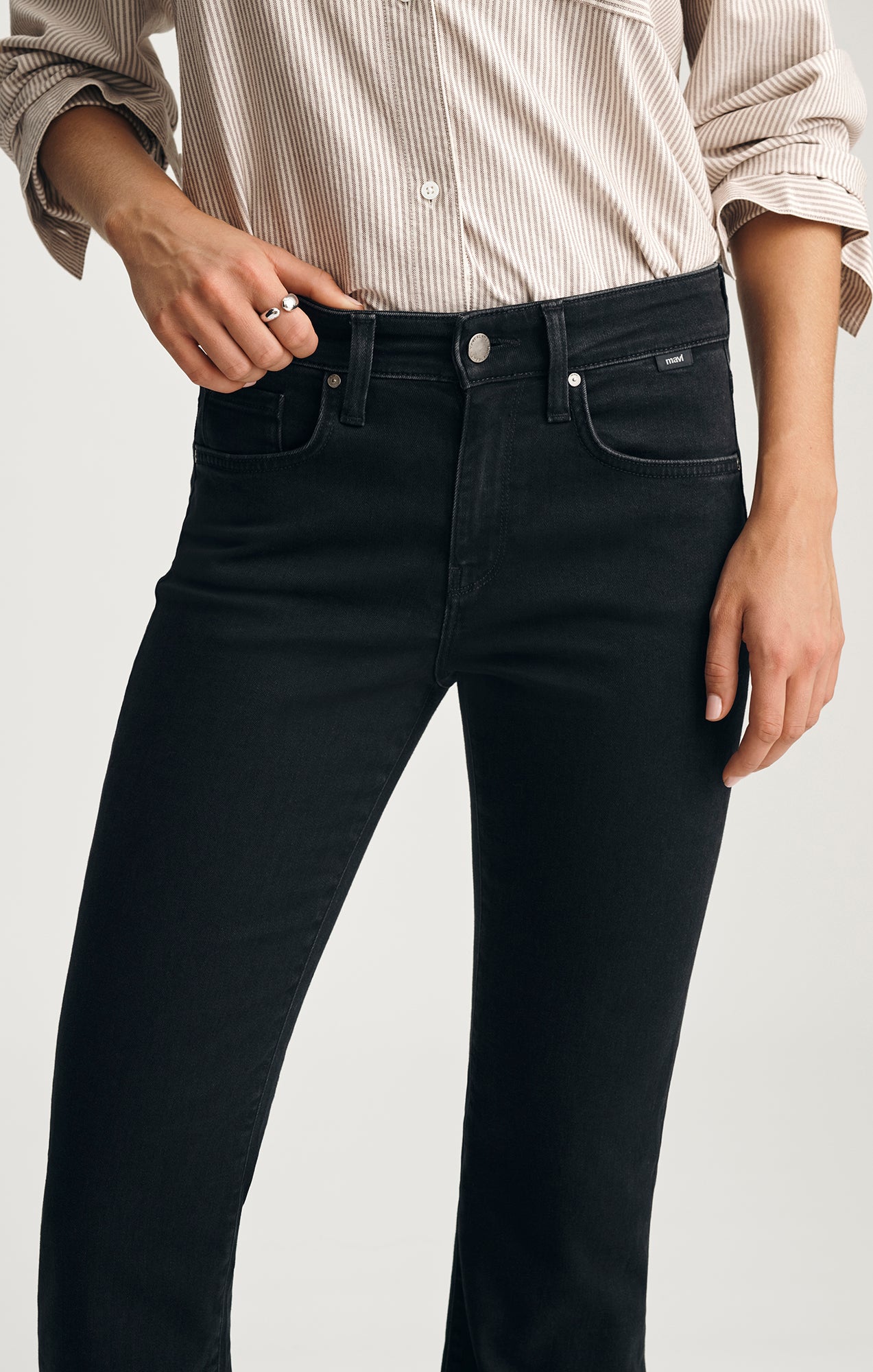 VICKY BOOTCUT IN DARK SMOKE FEATHER LUXE