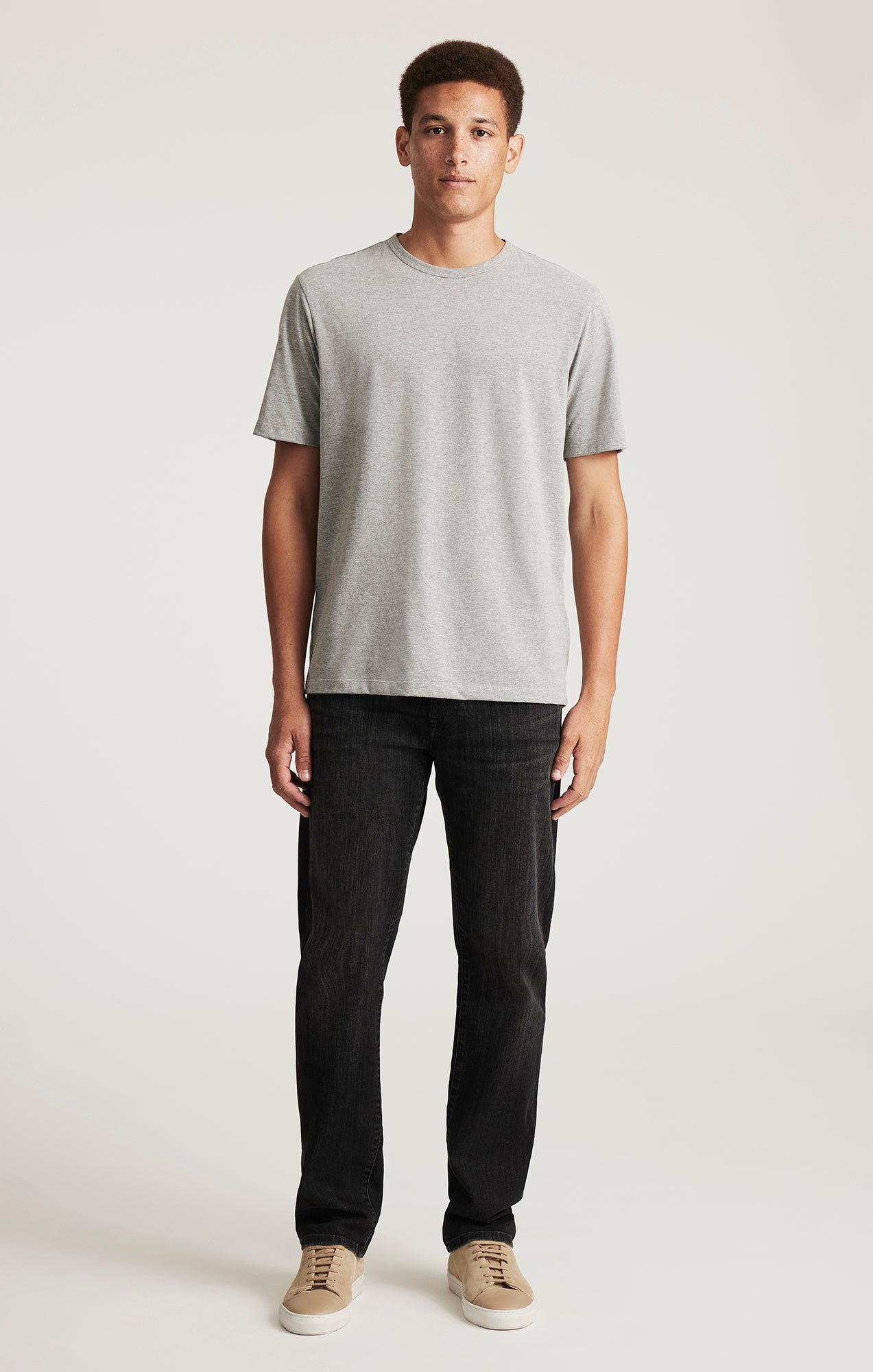 SHORT SLEEVE T-SHIRT IN GREY MELANGE - Mavi Jeans