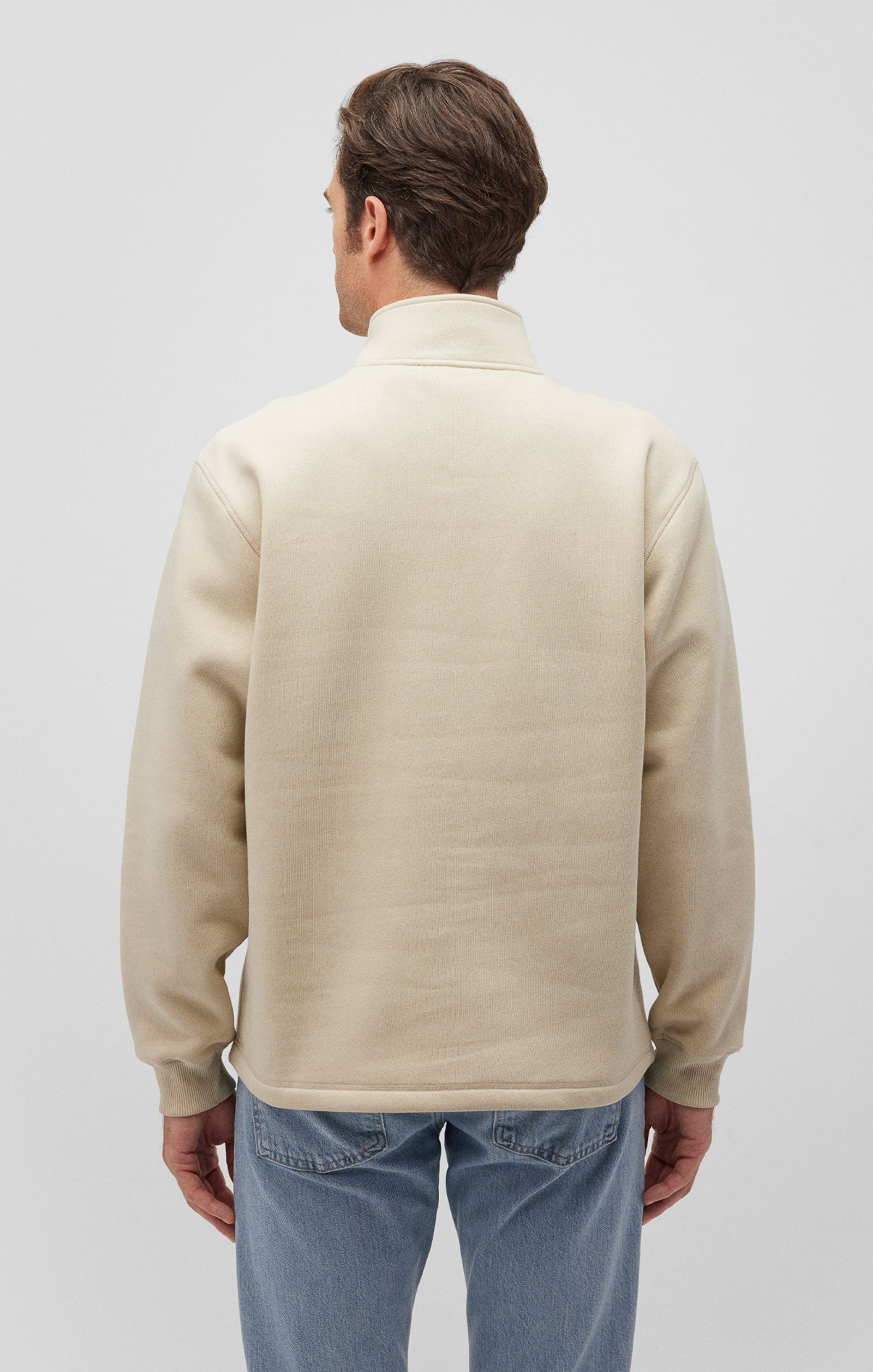 QUARTER ZIP SWEATSHIRT IN PELICAN - Mavi Jeans