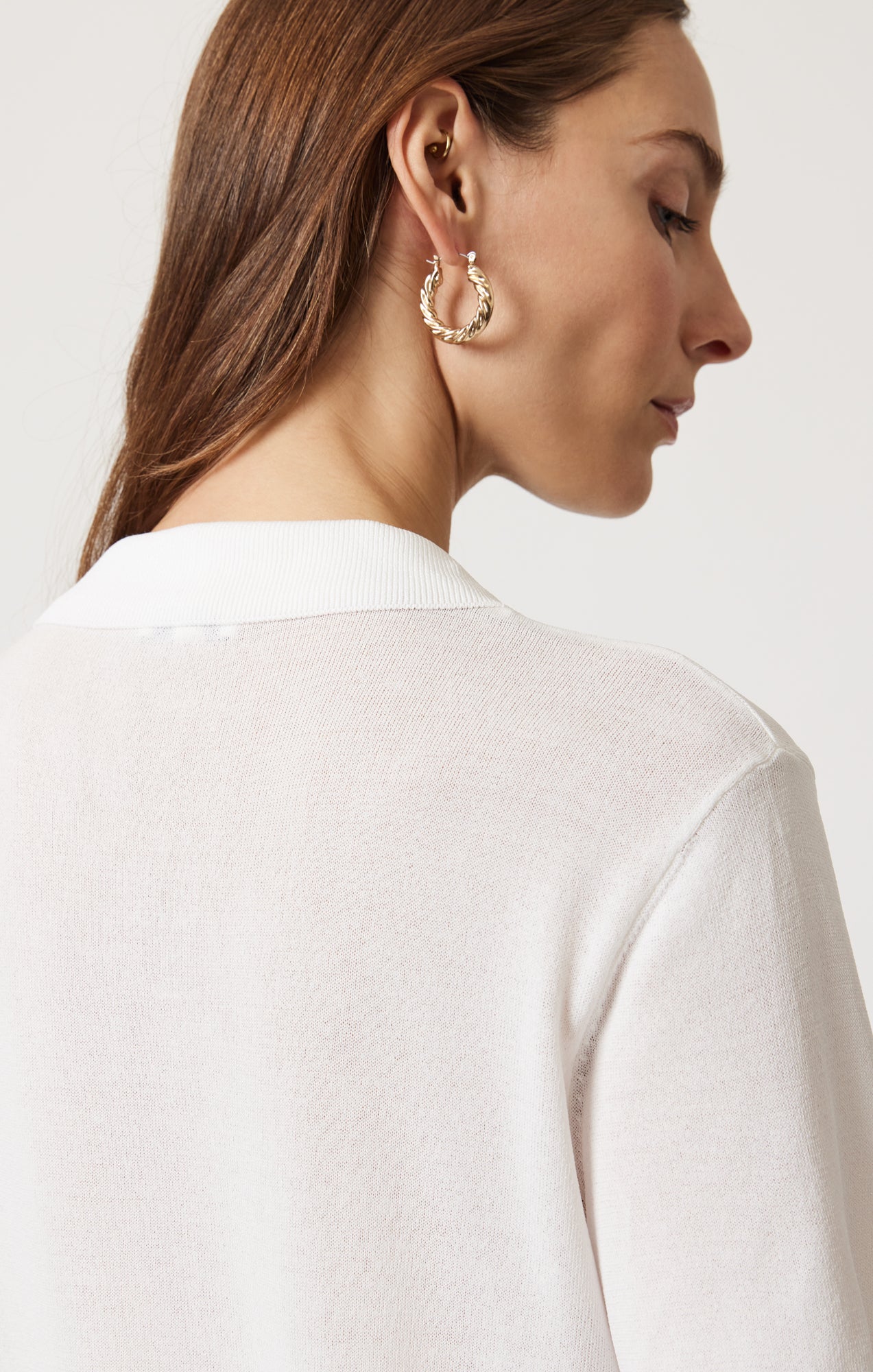 SHORT SLEEVE POLO CARDIGAN IN ANTIQUE - Mavi Jeans