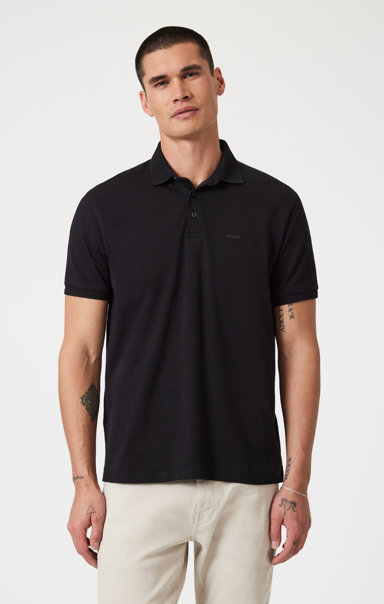 ATHLETIC POLO SHIRT IN BLACK - Mavi Jeans