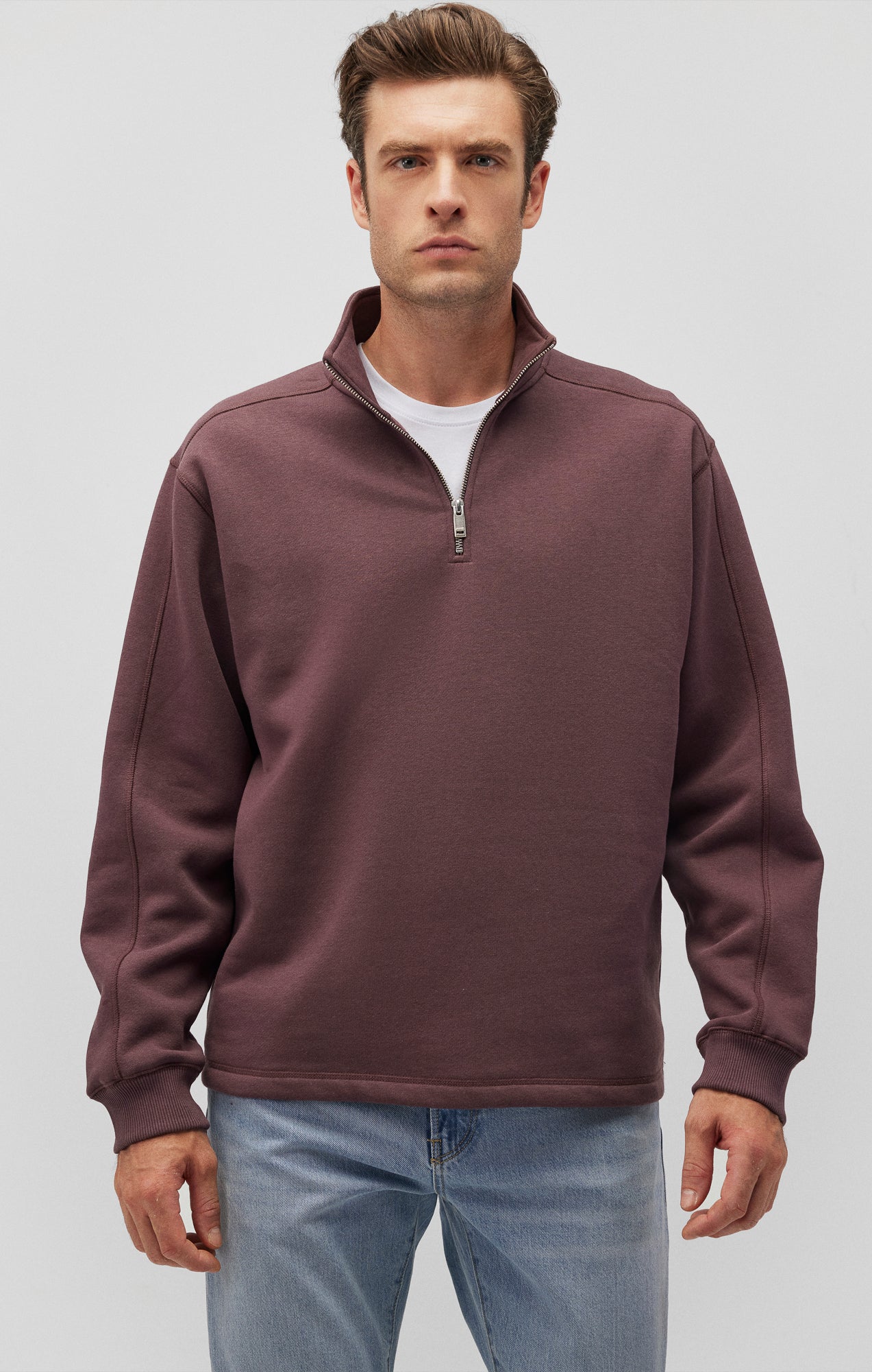 Mavi Men s Quarter Zip Sweatshirt in Huckleberry